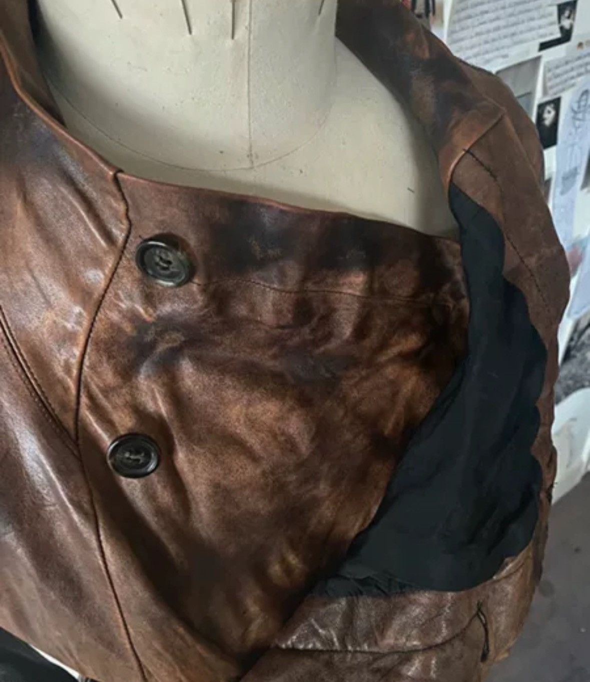 Rick Owens Rick Owens rare sand dune style vintage dark leather jacket Size US L / EU 52-54 / 3 - 3 Thumbnail