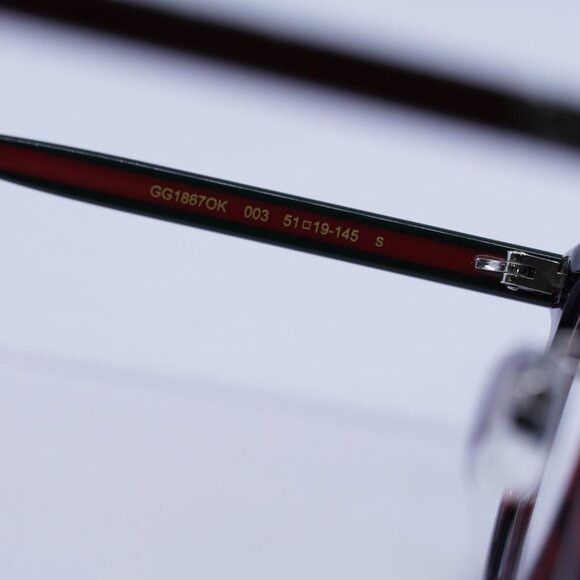 Gucci 🕶️ New Gucci GG1867OK 003 Eyeglasses - Red Havana Frame Size ONE SIZE - 5 Thumbnail