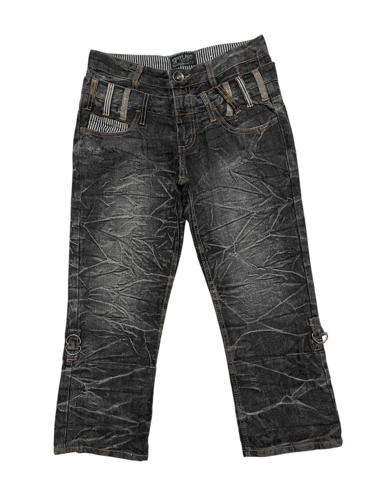 Hysteric Glamour × Vintage Nylaus Double waist Clawmark Trim Twist Leg Jeans Size US 30 / EU 46 - 3 Thumbnail