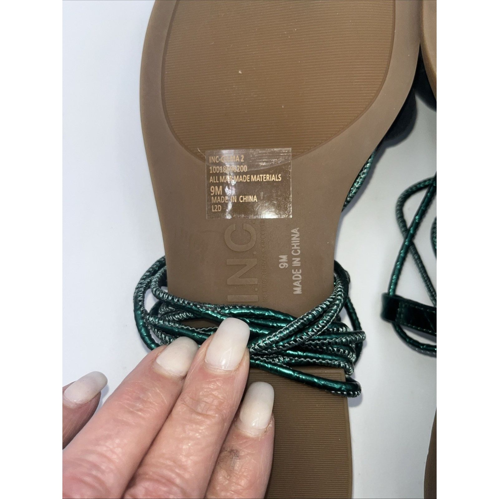 Other I.N.C. Womens Gilma Flower Flat Green 9M Viking Gladiator Size US 9 / IT 39 - 15 Thumbnail