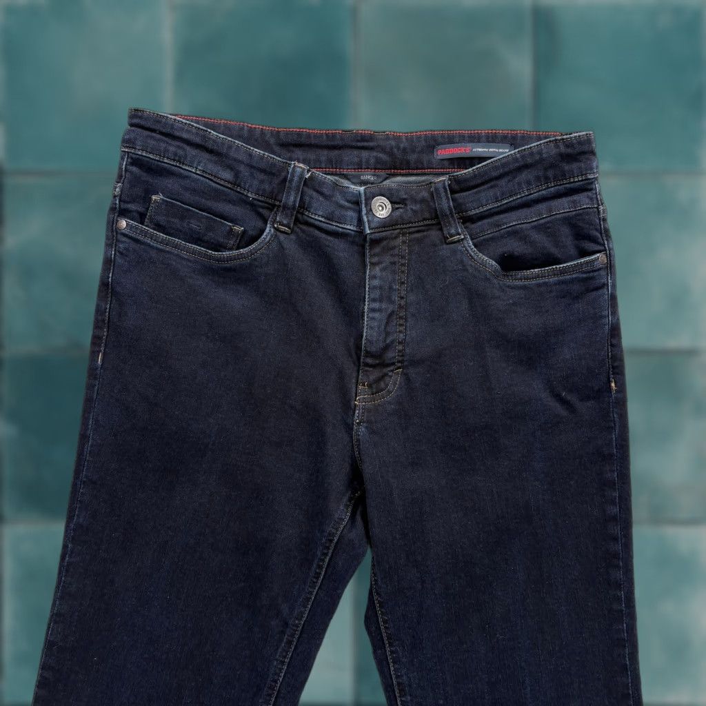 Denime Paddock's Ranger Jeans Mens 36x32 Blue Dark Wash Regular Straight Stretch Denim Pants Size US 36 / EU 52 - 1 Thumbnail