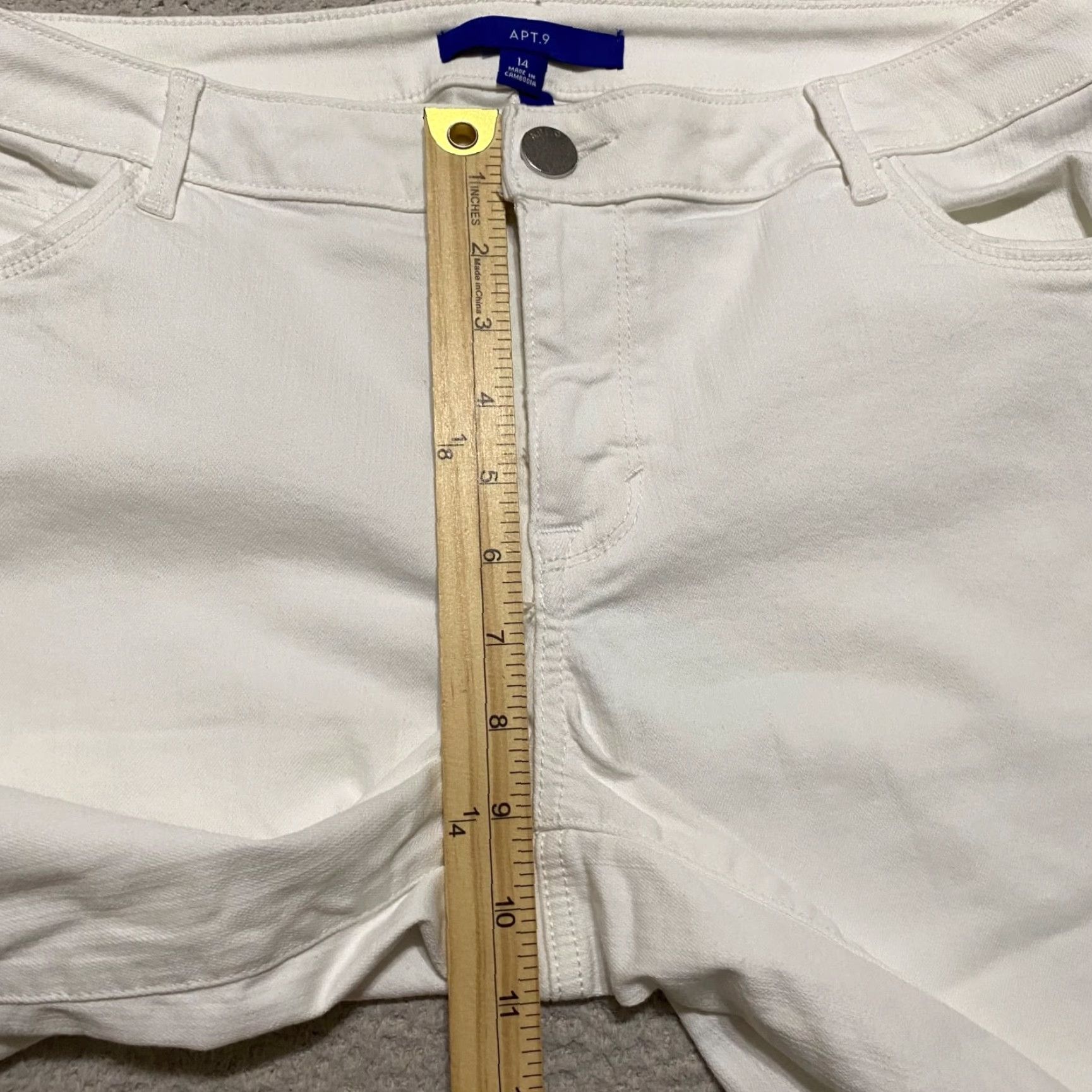 Apt. 9 Apt. 9 Womens Bermuda Shorts 14 White Denim Light Wash Inseam 9" Mid Rise Jeans Bermuda 9" Inseam White Mens Mens Size 36" / US 14 / IT 50 - 6 Thumbnail