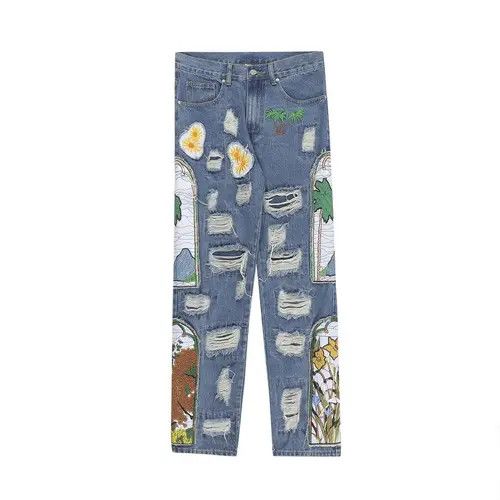 Japanese Brand Y2K Harajuku Patch Grunge Hip Hop Jeans Trousers Size US 34 / EU 50 - 3 Thumbnail