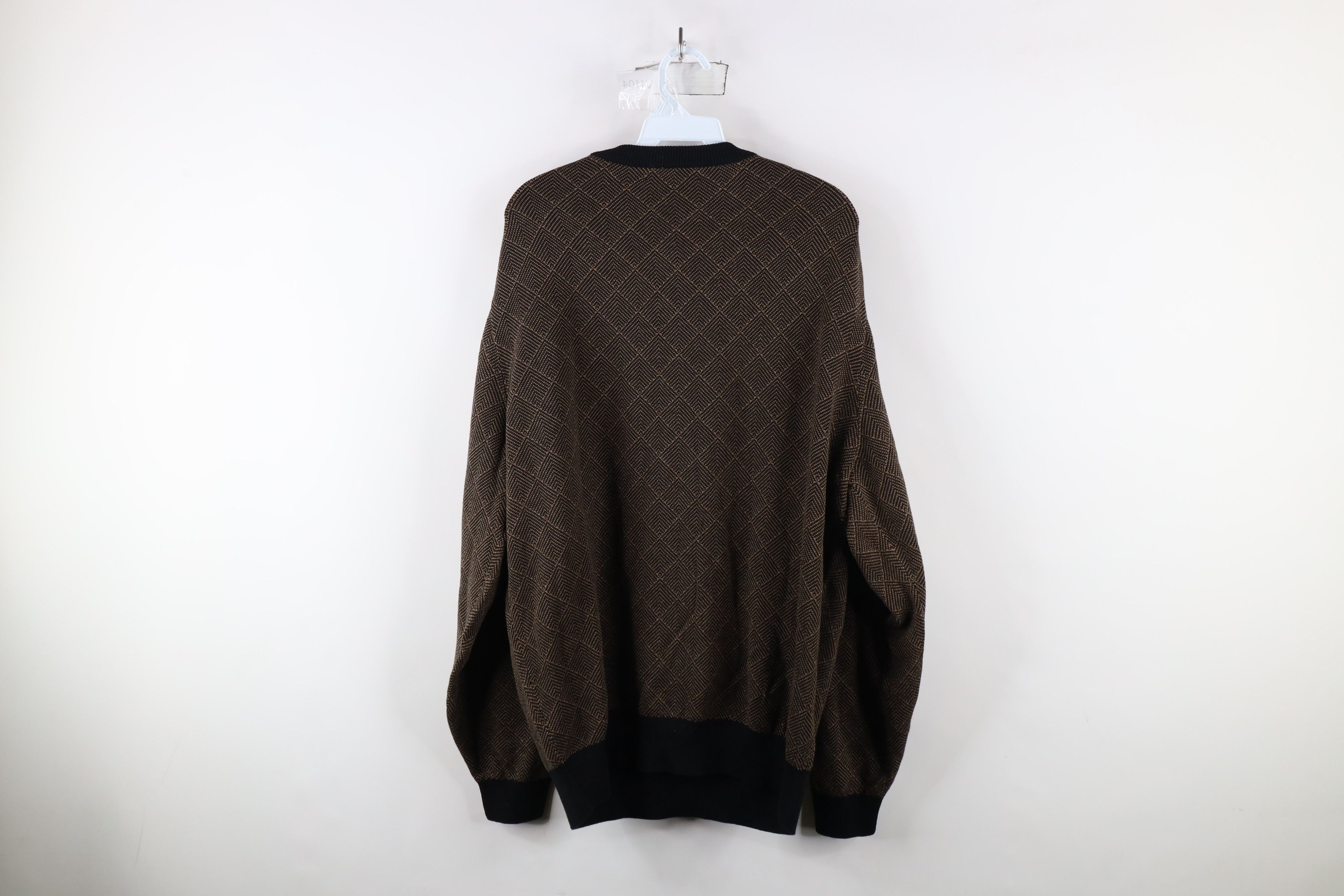 Vintage Vintage 90s Streetwear Cotton Knit Crewneck Sweater Brown Size US XL / EU 56 / 4 - 6 Thumbnail