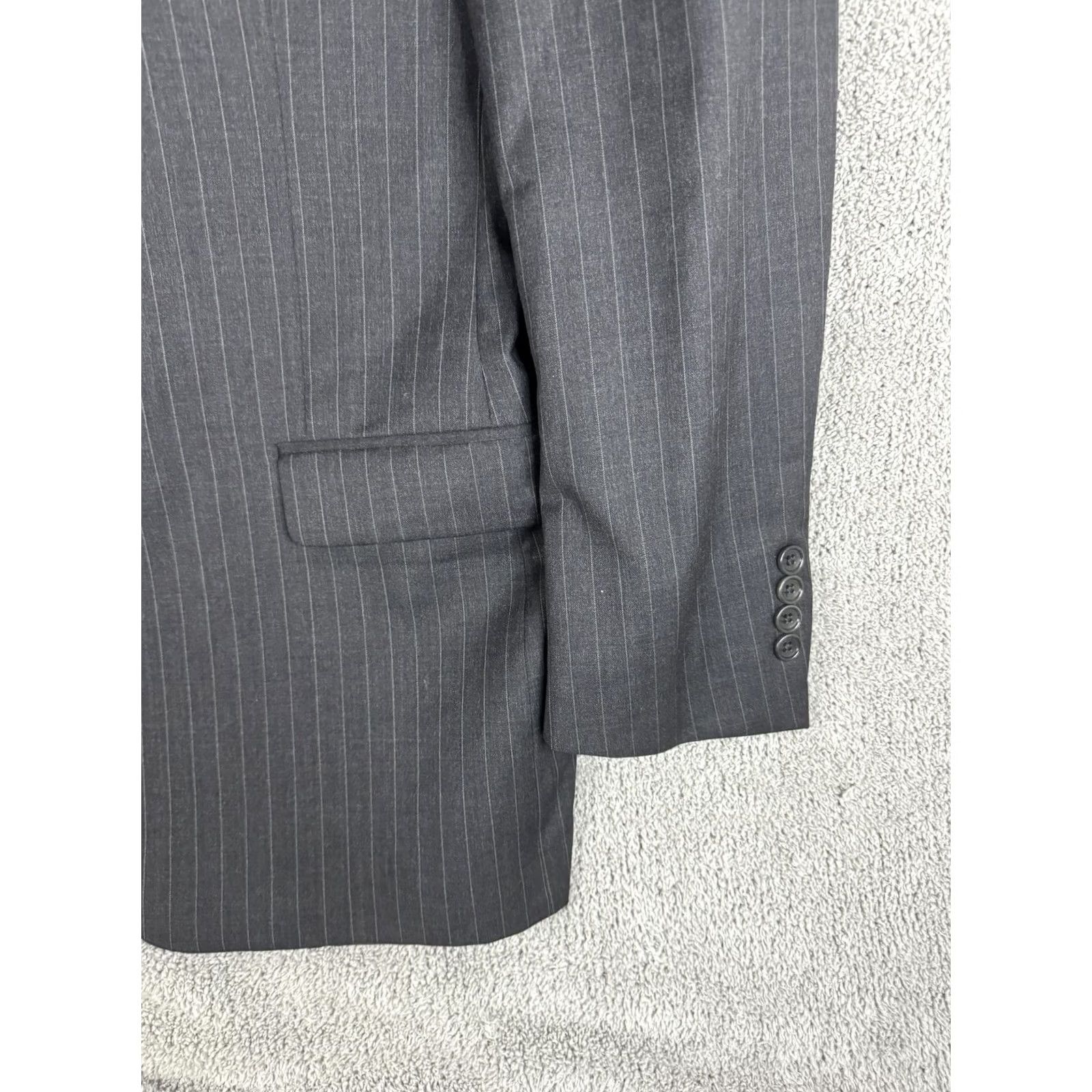 Brooks Brothers Brooks Brothers Jacket 42R Gray Pinstripe 1818 Fitzgerald Wool Blazer Mens Slim Notch Lapel Two-Button Suit Jacket Size 42R - 3 Thumbnail