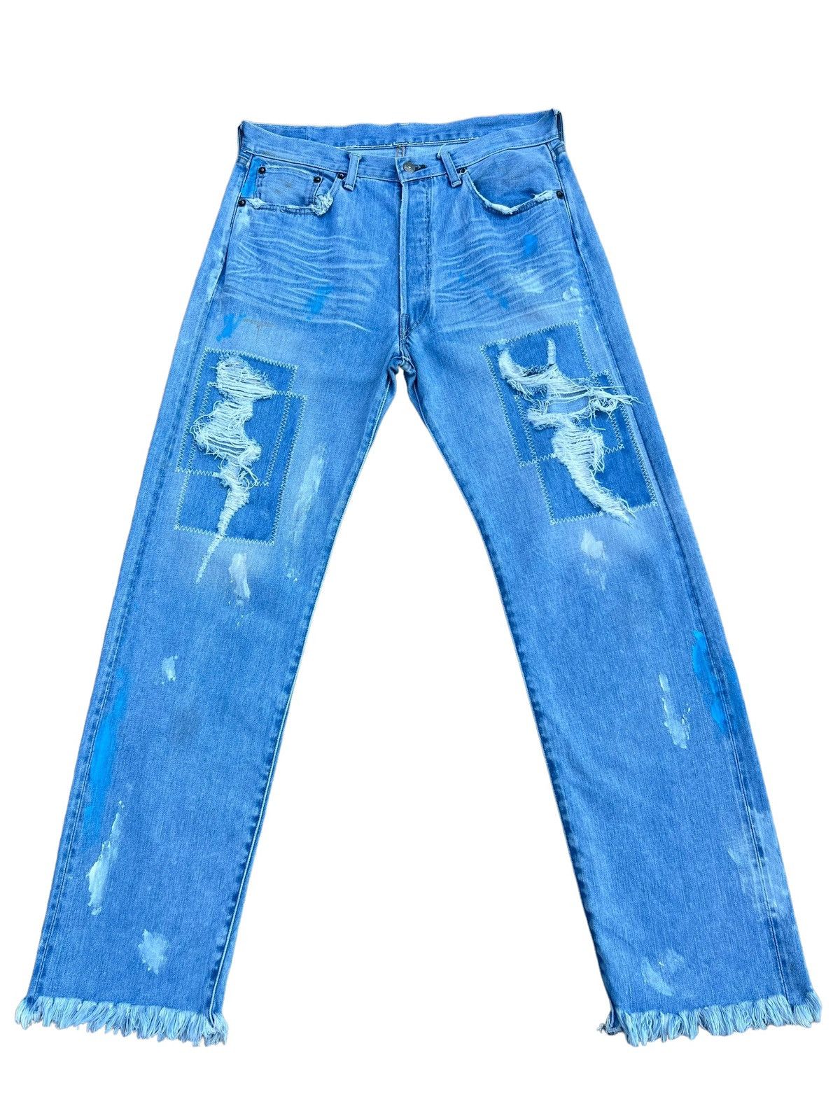 Levi's Vintage Clothing VTG 2005 LVC Levi’s 501 Big E Distress Painter Denim Jeans Size US 34 / EU 50 - 1 Thumbnail
