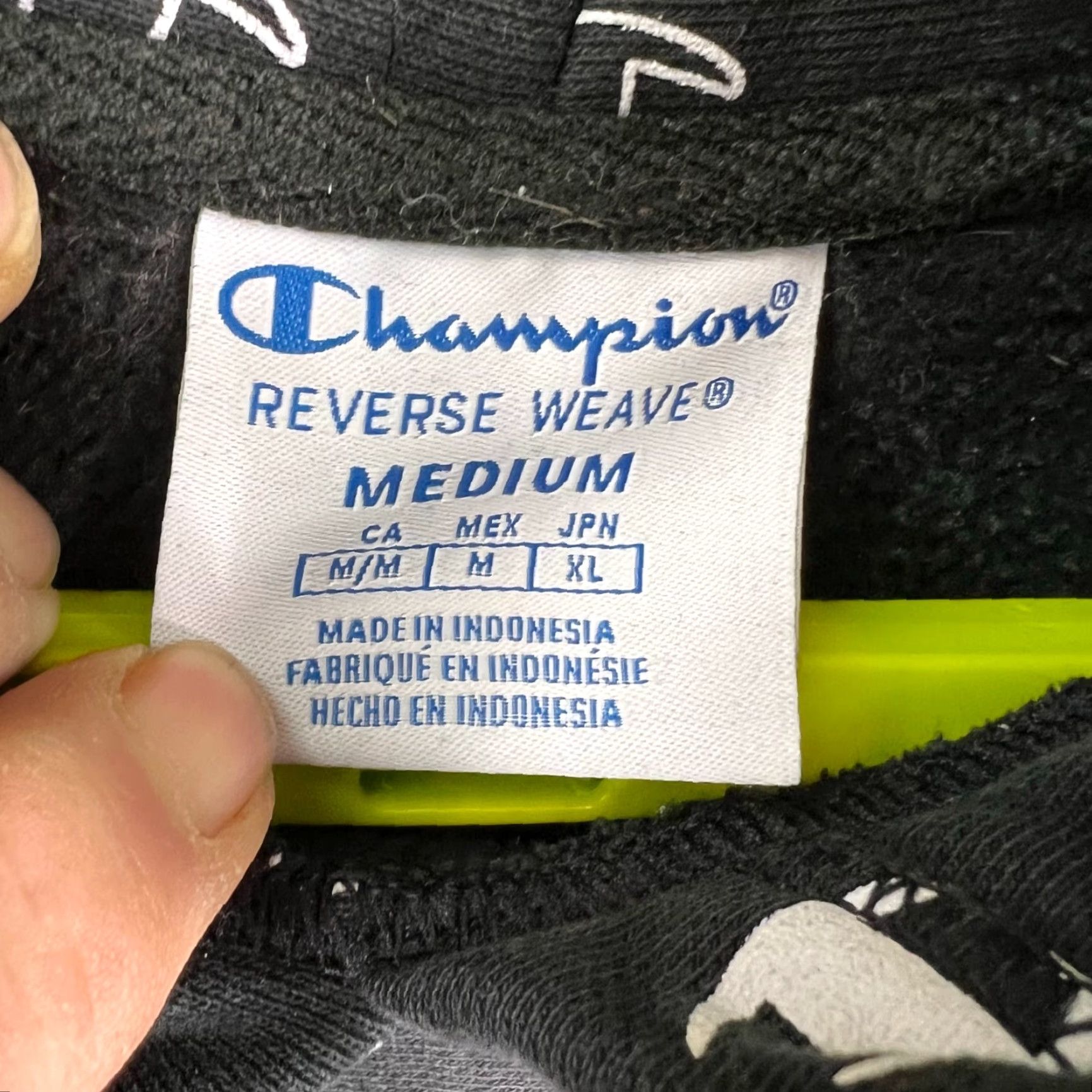Champion Champion Hoodie Mens M Black White Fleece Pullover Reverse Weave Size US M / EU 48-50 / 2 - 5 Thumbnail