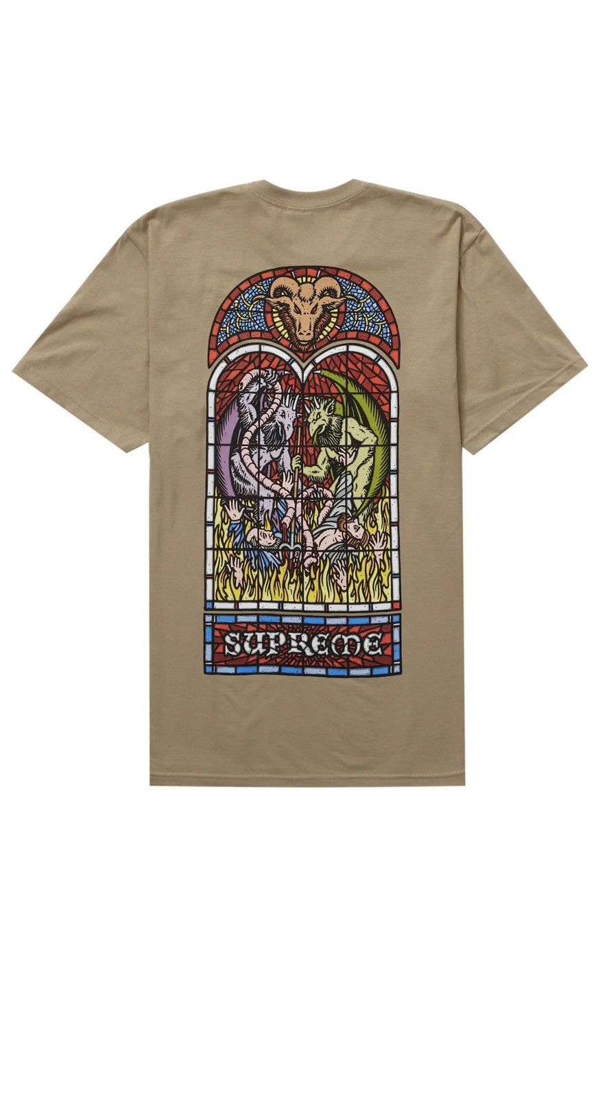 image of Supreme Worship Tee Sean Cliver in Khaki, Men's (Size XL)