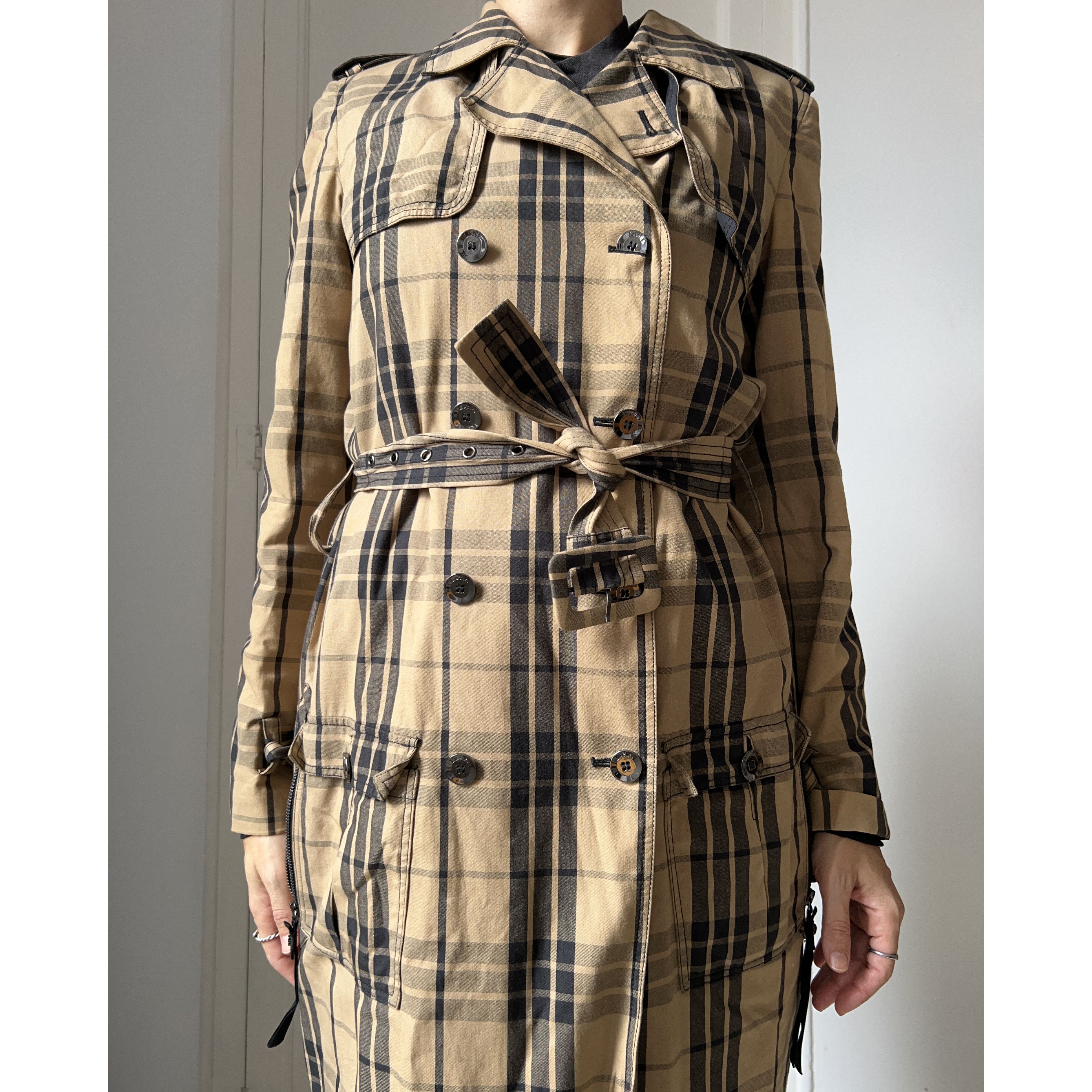 Other Vintage Y2K Luella Plaid Cotton Trench Coat Size M / US 6-8 / IT 42-44 - 6 Thumbnail