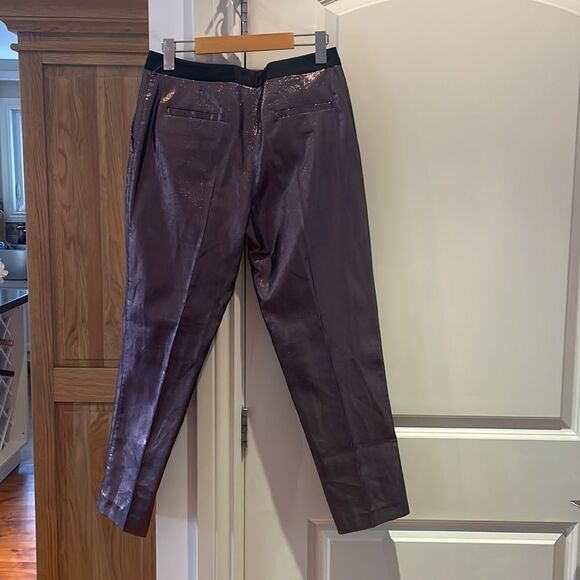 Pinko Pinko purple metallic trousers with contrasting satin NWT 4 Size 27" / US 4 / IT 40 - 10 Thumbnail