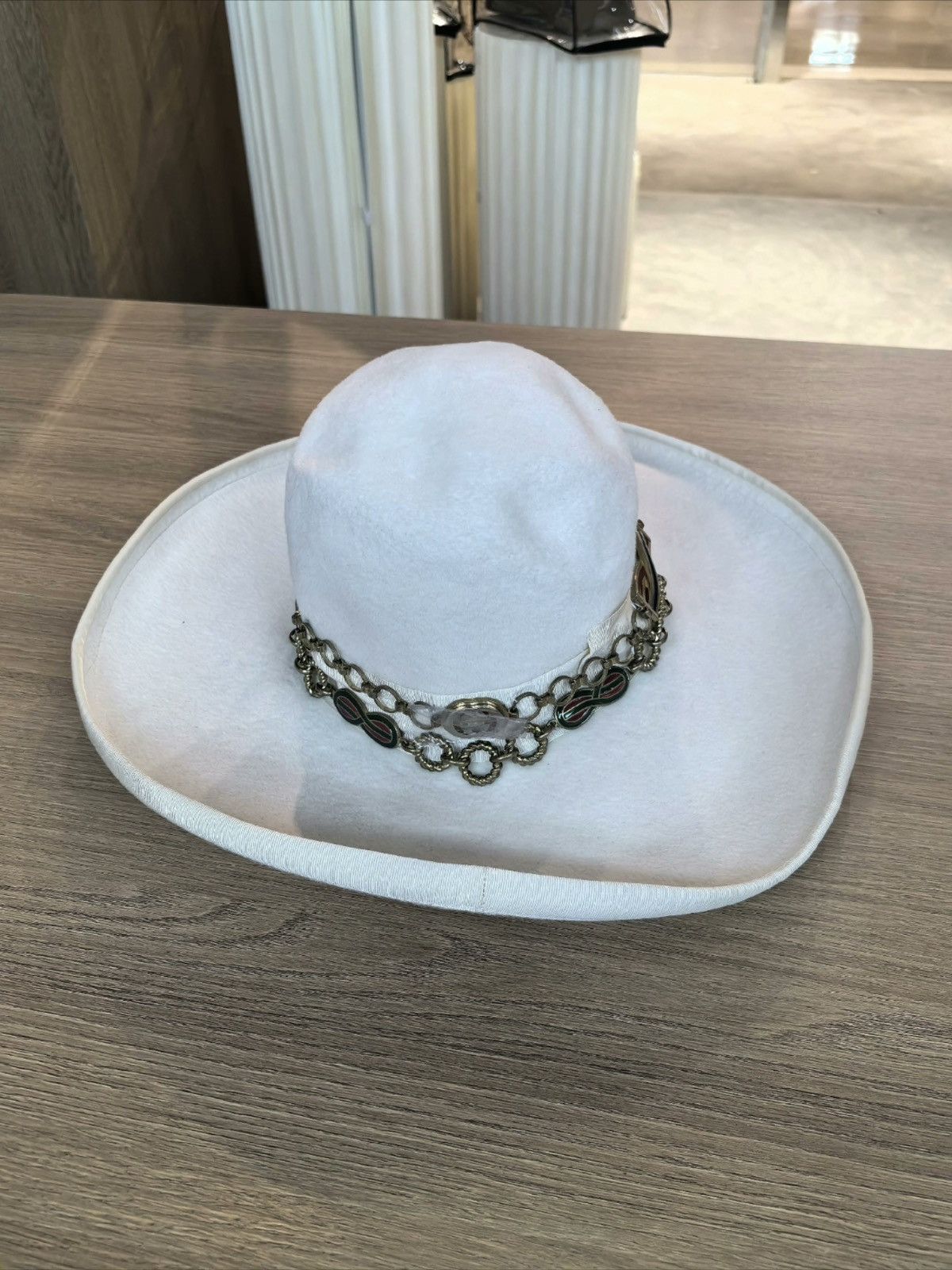 Gucci FELT WIDE-BRIM HAT WITH CHAIN DETAIL Size ONE SIZE - 3 Thumbnail