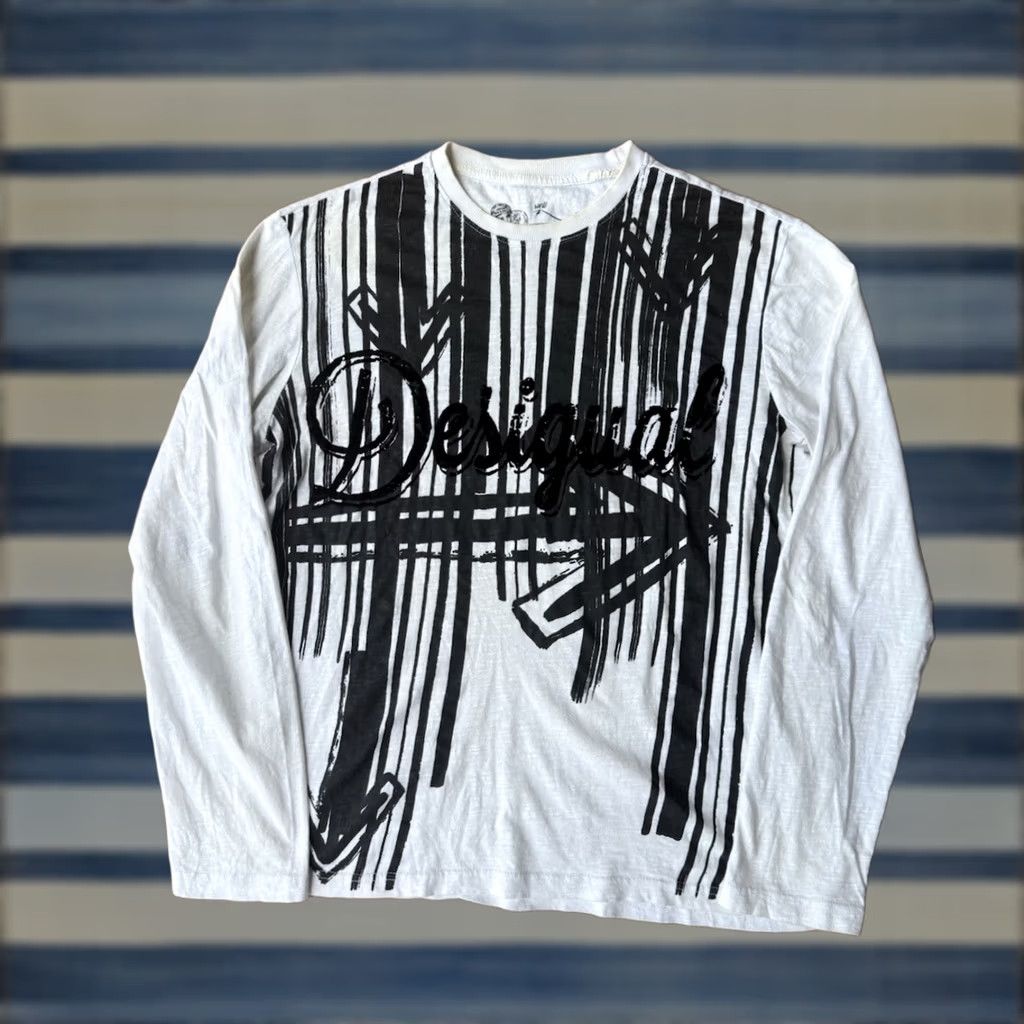 Desigual VINTAGE Y2K Desigual Long Sleeve Shirt Men’s Medium White Grunge Skater All Over Print Size US L / EU 52-54 / 3 - 1 Thumbnail