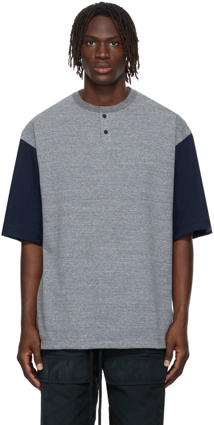 Fear of God o1y0125 T-Shirt in Grey/Navy Blue Size US XS / EU 42 / 0 - 1 Thumbnail