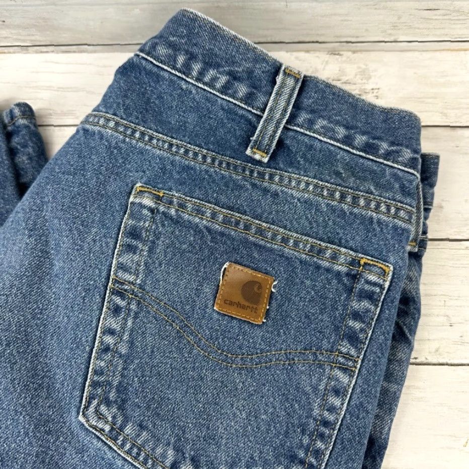 Carhartt Carhartt Jeans 38x30 Relaxed Fit Blue Denim 5-Pocket Straight Mens Workwear Size US 38 / EU 54 - 2 Thumbnail