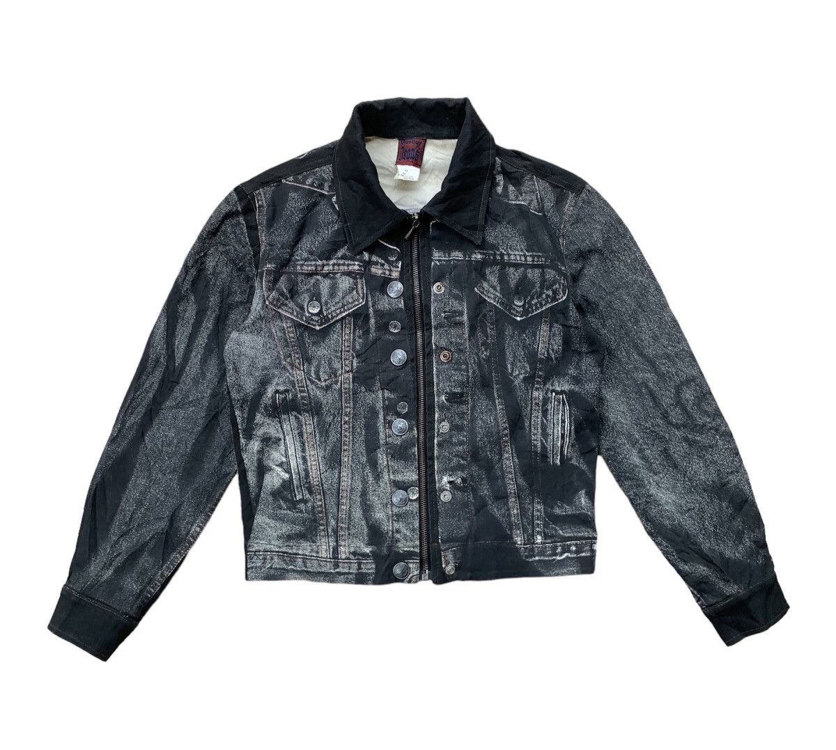 image of Gaultier Homme Objet x Jean Paul Gaultier Trompe Loeil Trucker Jacket in Black, Men's (Size XS)
