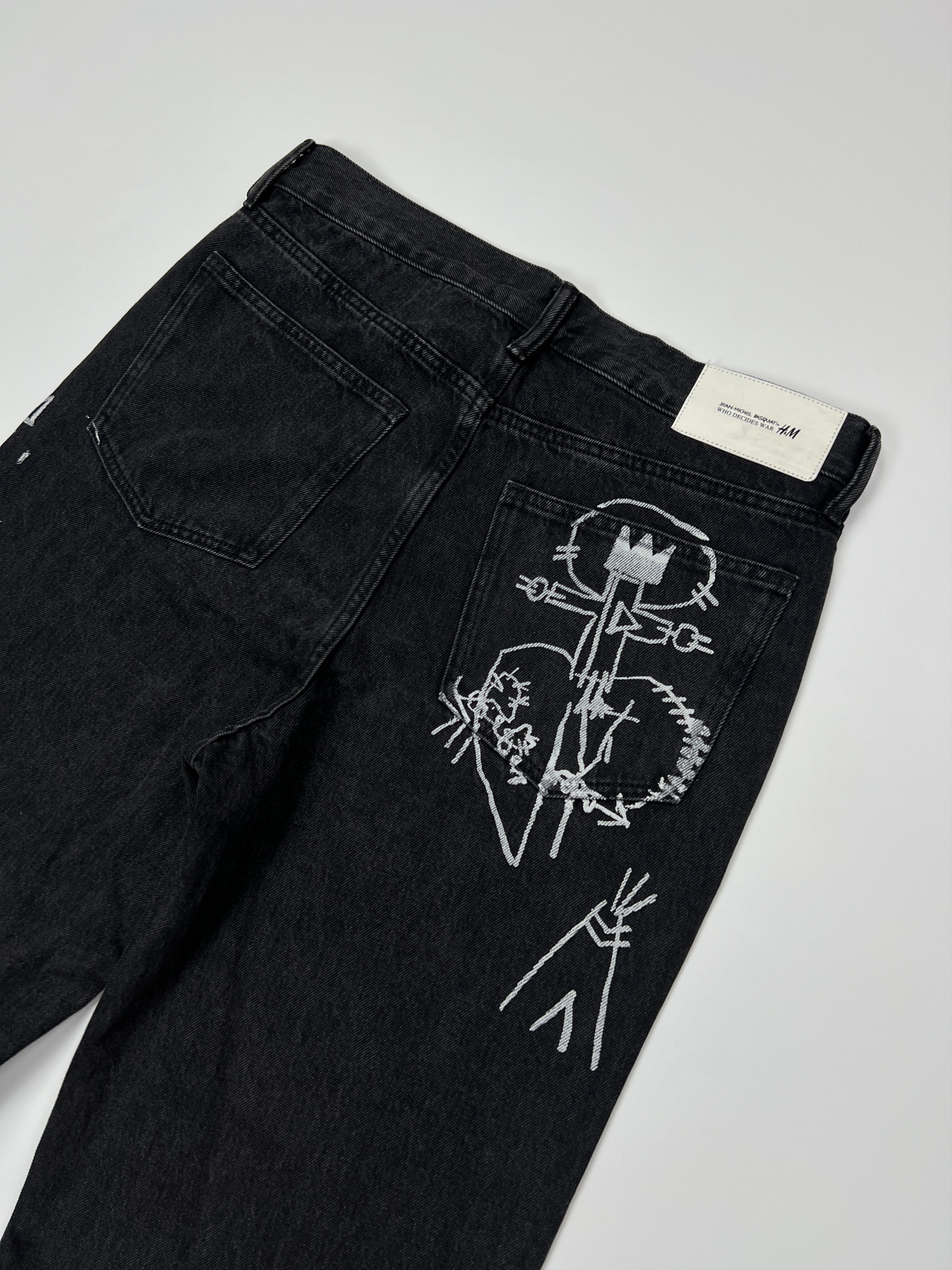 H&M × Jean-Michel Basquiat × Who Decides War H&M Who Decides War Jean-Michel Basquiat Wide Denim Graphic Size US 31 - 2 Thumbnail