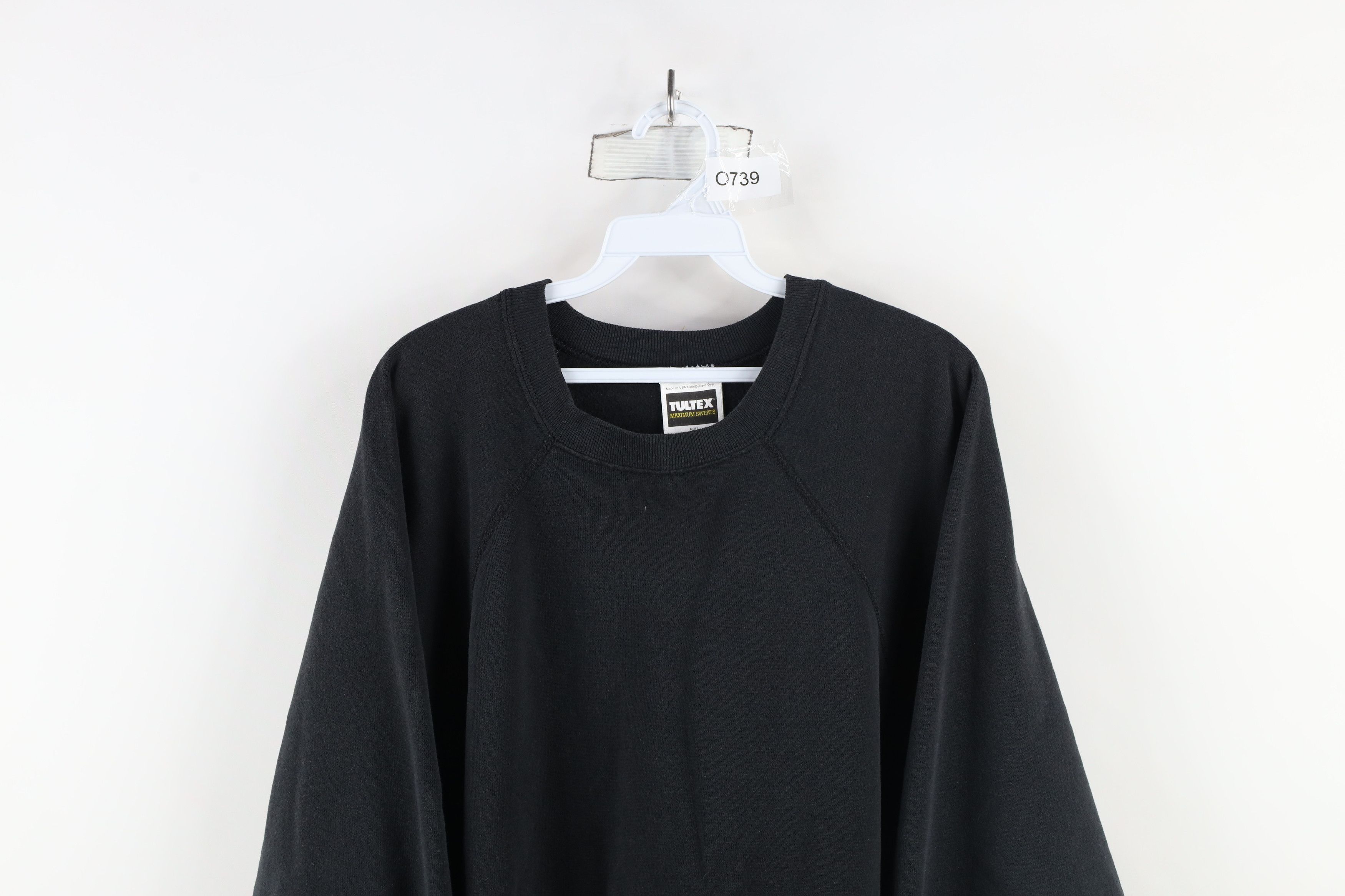 Vintage Vintage 90s Streetwear Blank Crewneck Sweatshirt Black USA Size US XXL / EU 58 / 5 - 2 Thumbnail