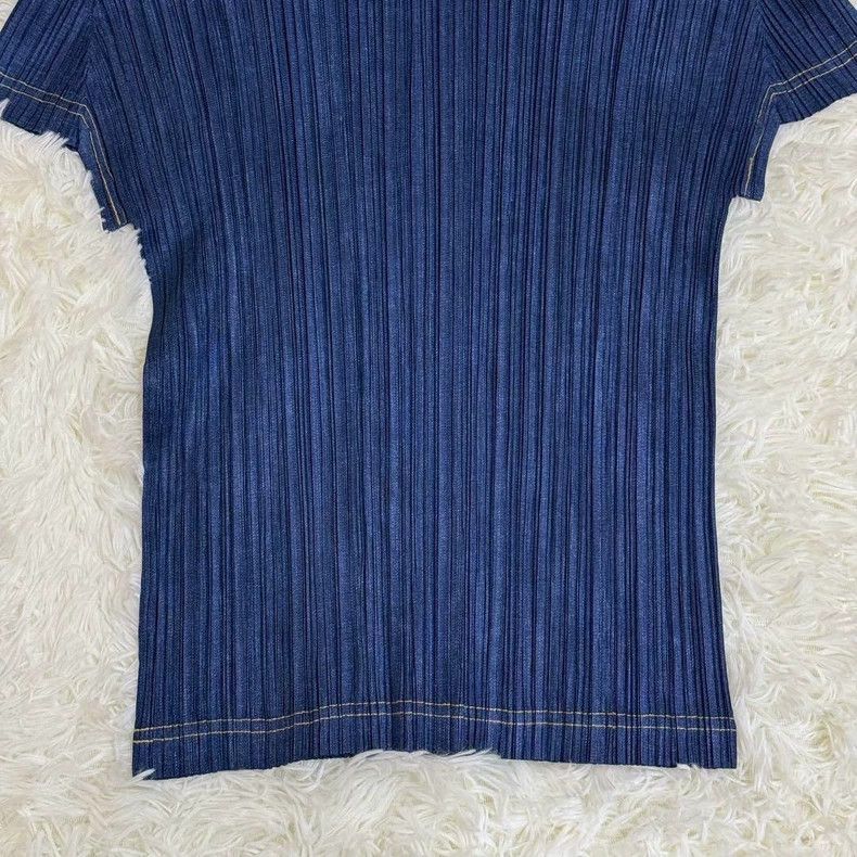 Issey Miyake Issey Miyake size:3 Blue pleated note short-sleeved shirt Size XS / US 0-2 / IT 36-38 - 7 Thumbnail