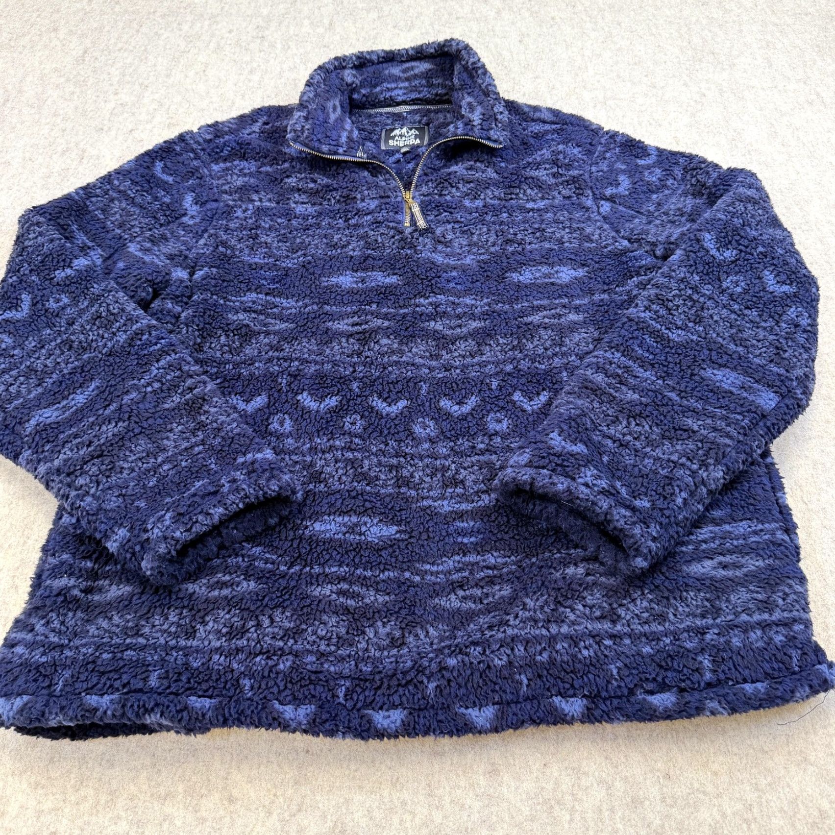 Vintage Alpine Sherpa Sweater Mens 2XL Blue Sherpa Fleece 1/4 Zip Pullover Mock Neck Casual 2XL Mens Sweater Blue Alpine Sherpa Size US XXL / EU 58 / 5 - 3 Thumbnail