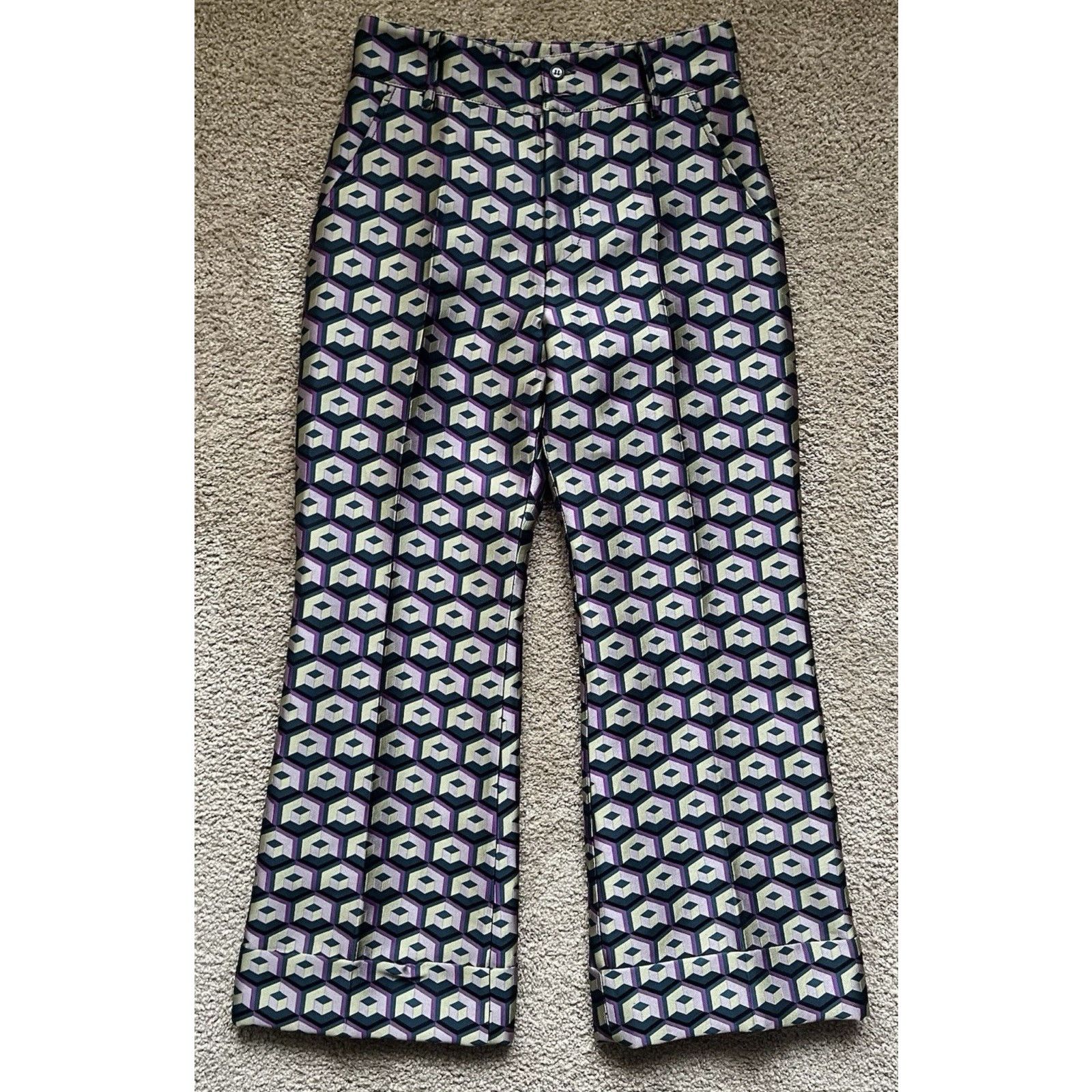 La DoubleJ La Double J Hendrix Pants Trousers Cubi Verdi Polyester S Size 27" / US 4 / IT 40 - 2 Thumbnail