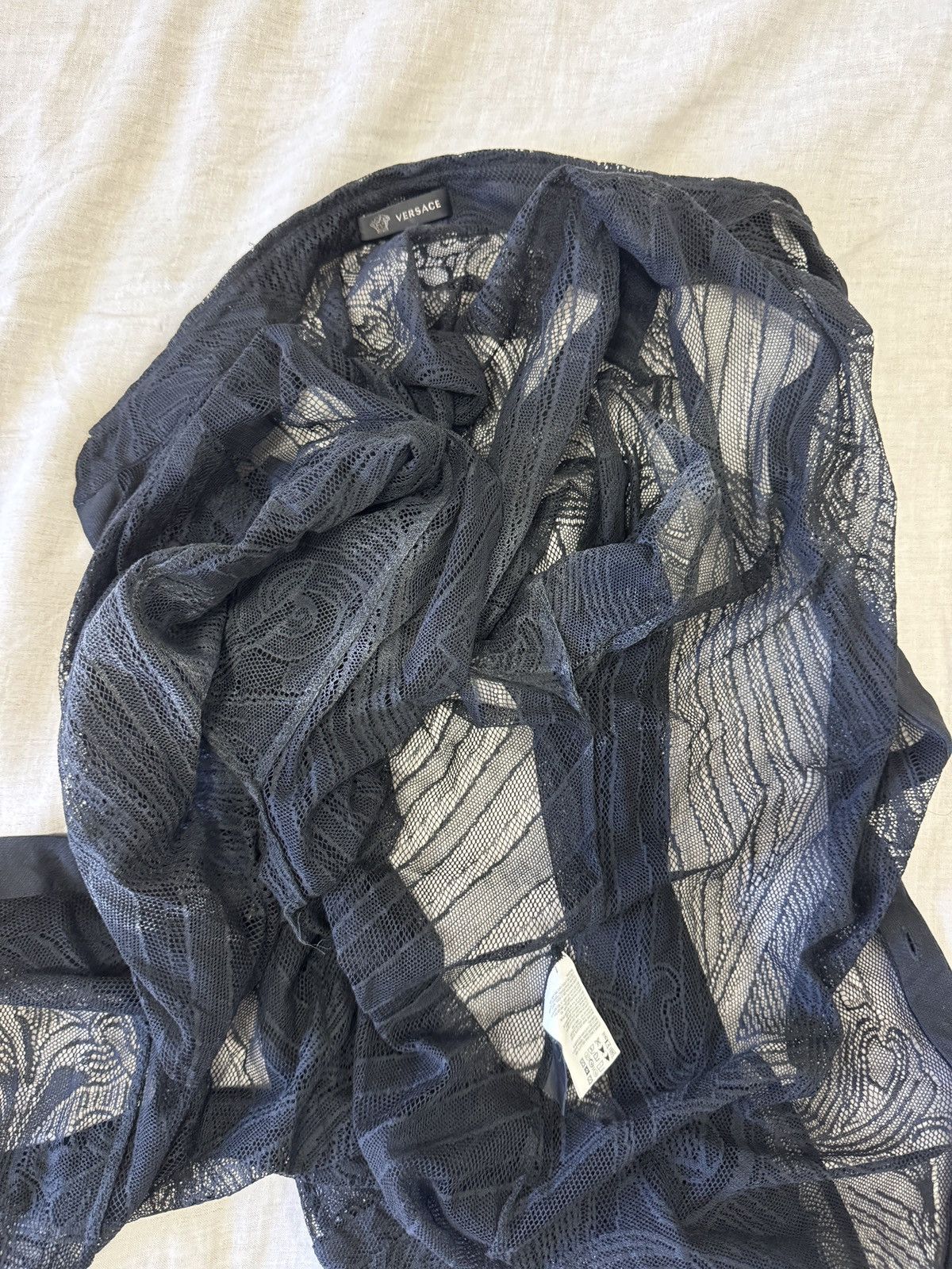 Versace SS12 Runway Lace Shirt Black Medusa French Lace Sheer 38 Size US M / EU 48-50 / 2 - 20 Thumbnail