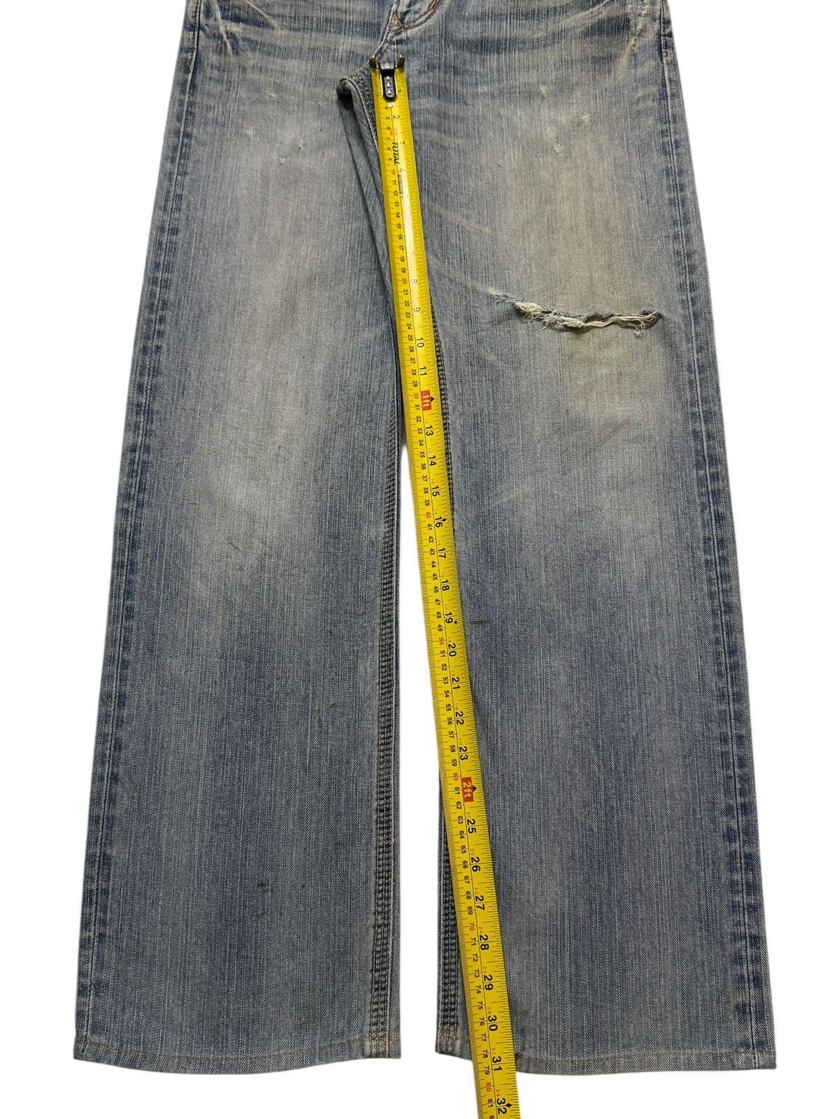 Edwin Vintage 90s Edwin XV Blue Faded Mud Wash Distress Wide Leg Size US 31 - 10 Thumbnail