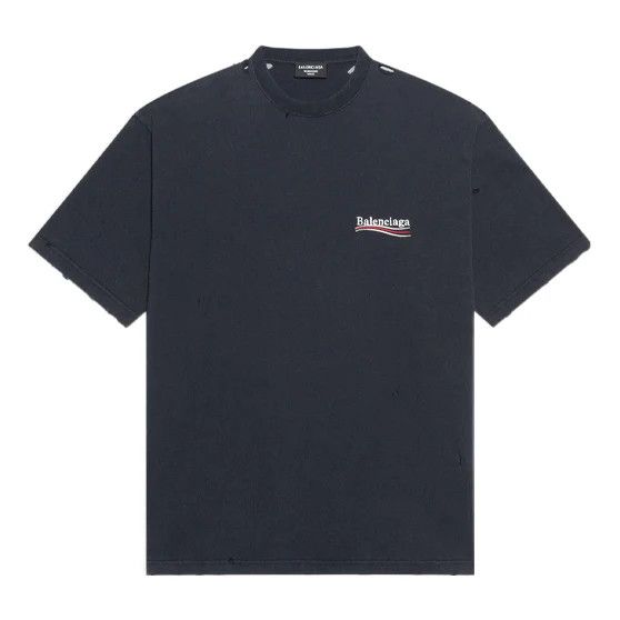 Balenciaga o1srvl11e0526 Large Fit T-Shirt in Black/White Size US XL / EU 56 / 4 - 1 Thumbnail