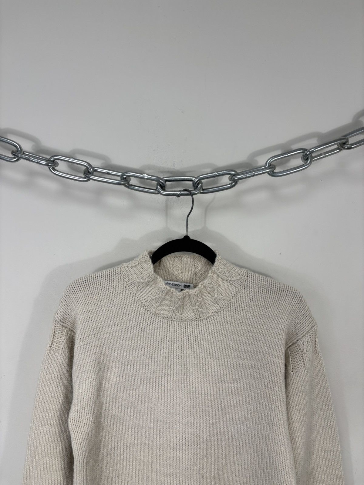 Uniqlo Uniqlo x JW Anderson Women’s Mock Neck Cream Knit Sweater Size XS / US 0-2 / IT 36-38 - 2 Thumbnail