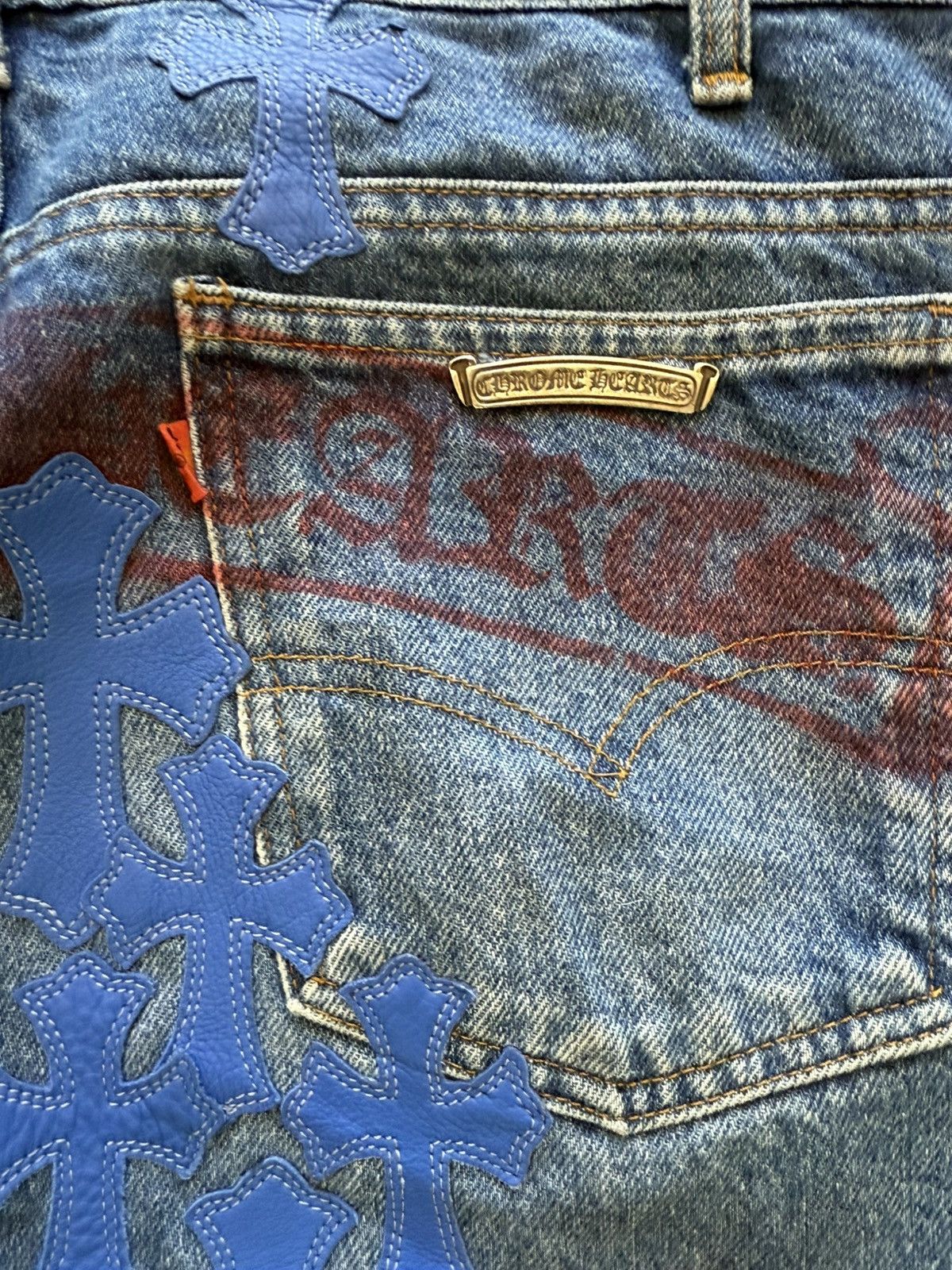 Chrome Hearts CHROME HEARTS STENCIL JEANS Size US 34 / EU 50 - 9 Thumbnail