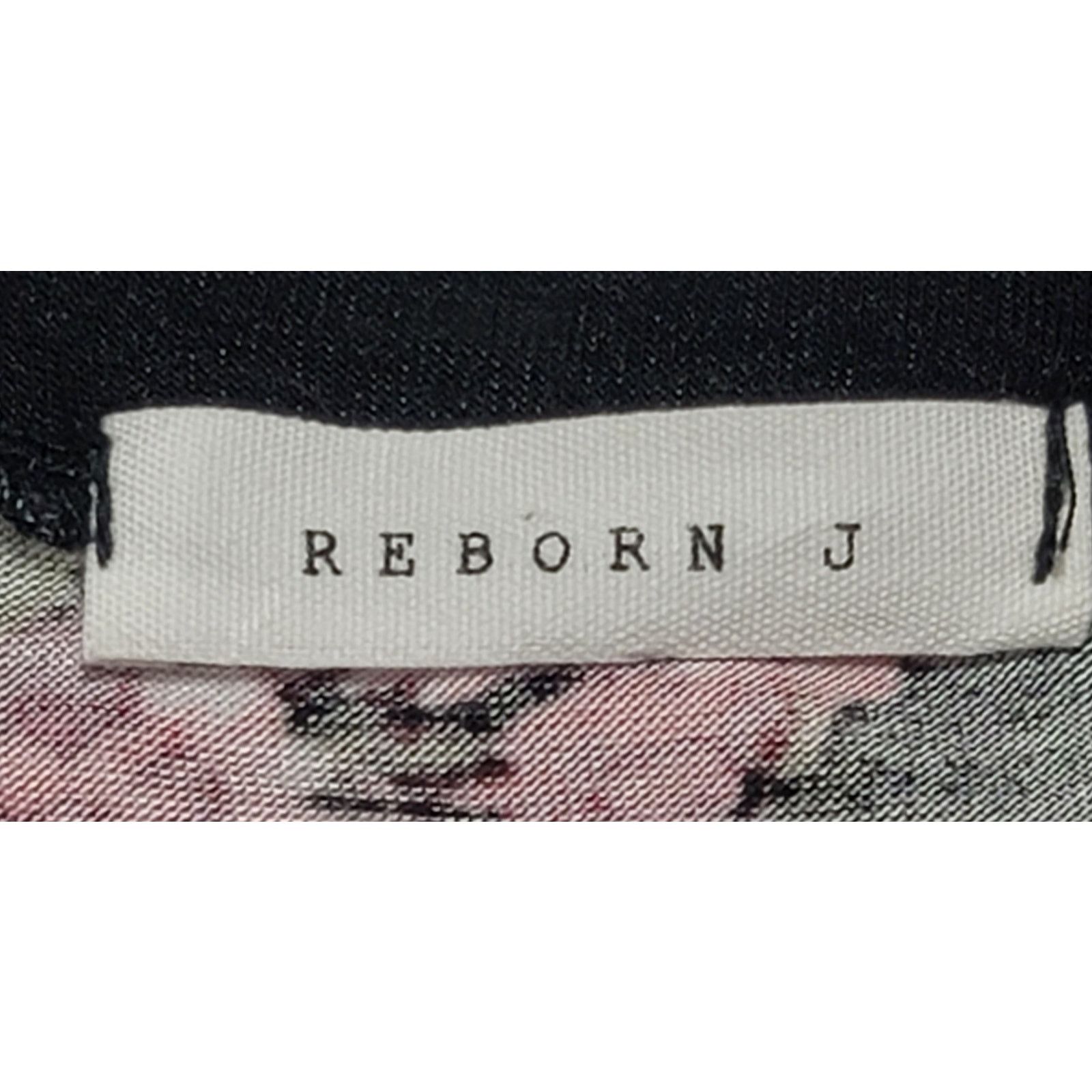 Other Reborn J Black Pink Floral Round Neck Top Medium Lightweight Size M / US 6-8 / IT 42-44 - 3 Thumbnail