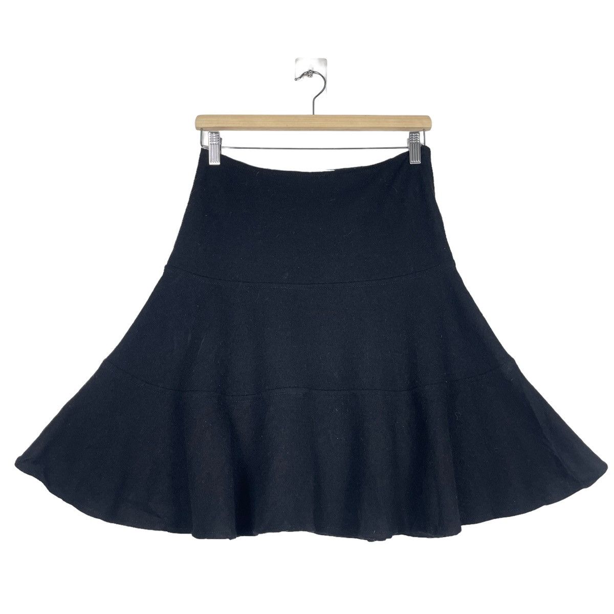Prada 💥PRADA GODET WOOL SKIRT BLACK Size 28" / US 6 / IT 42 - 1 Thumbnail