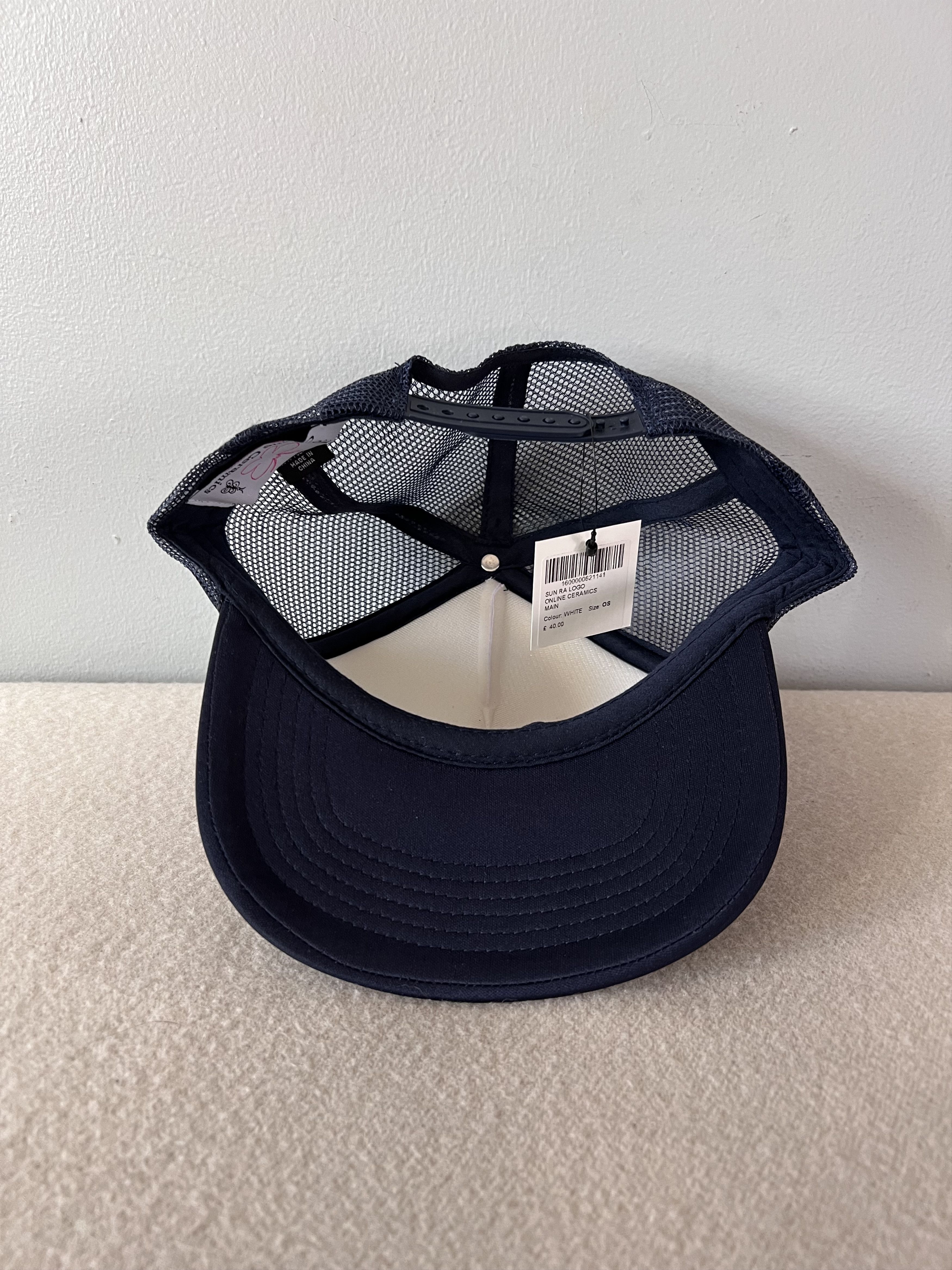Online Ceramics Online Ceramics Sun Ra Logo Trucker Hat in White Size ONE SIZE - 5 Thumbnail