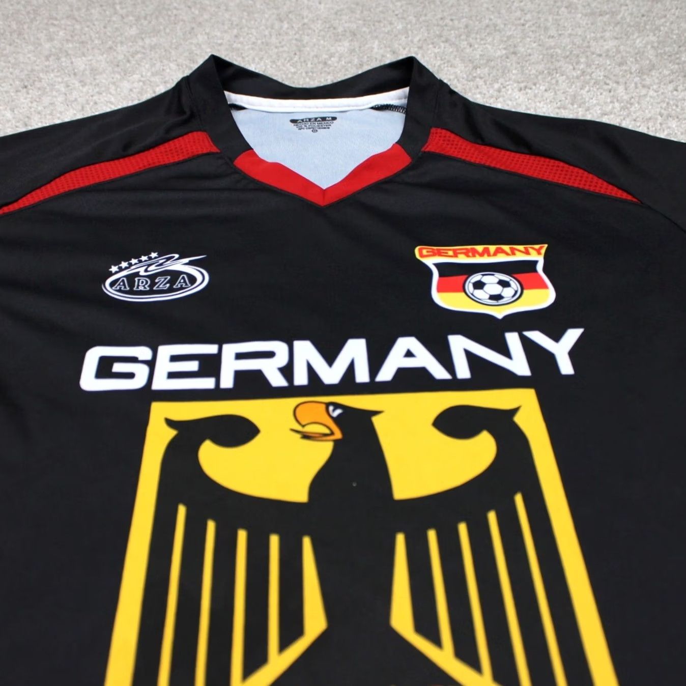 Vintage Arza Germany Fifa World Cup 2006 Shirt Mens Medium Black V-Neck S/S Pullover Shirt Size US M / EU 48-50 / 2 - 4 Thumbnail