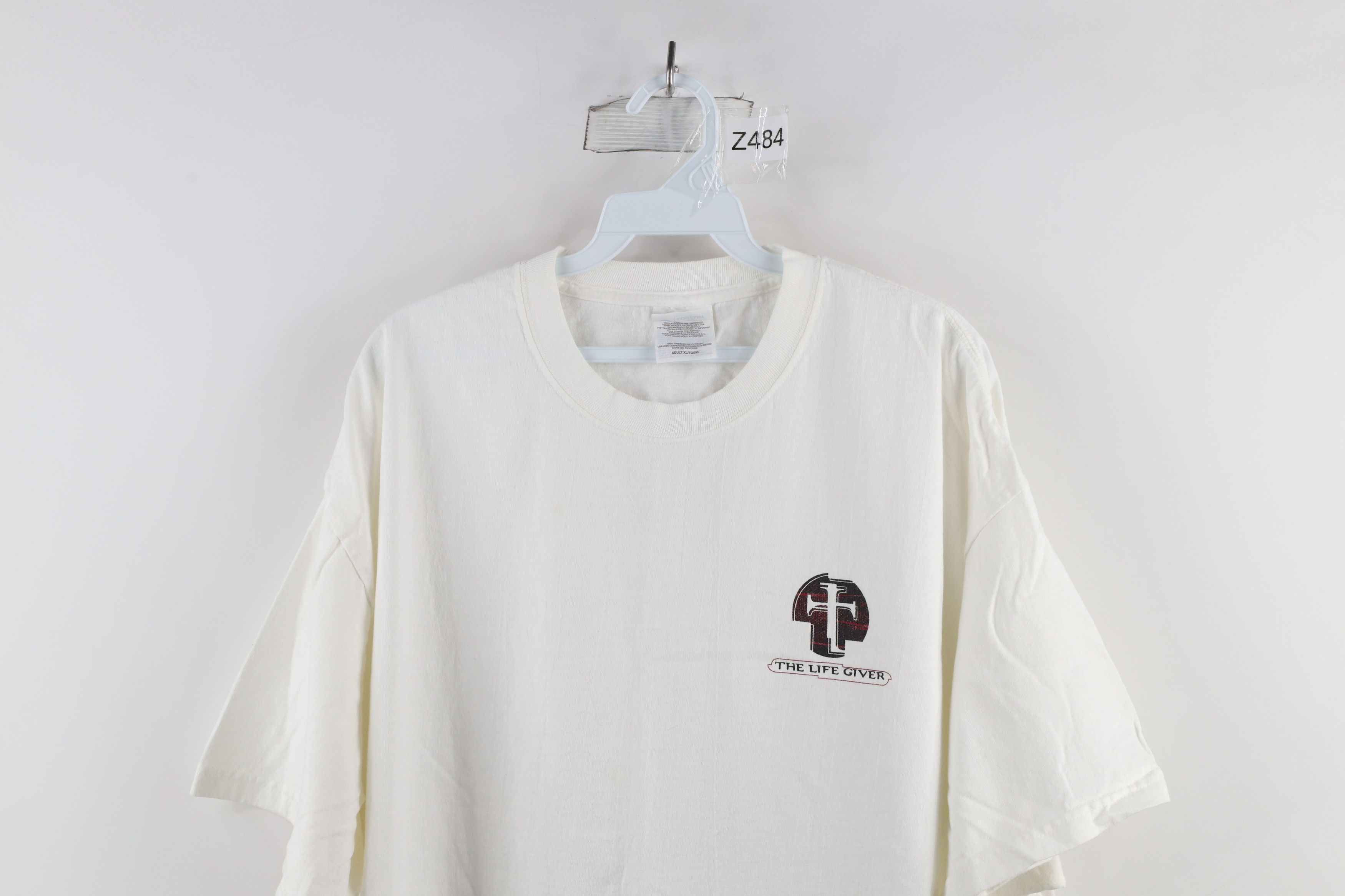 Vintage Vintage Y2K 2000 Jesus Cross The Life Giver T-Shirt White Size US XL / EU 56 / 4 - 2 Thumbnail