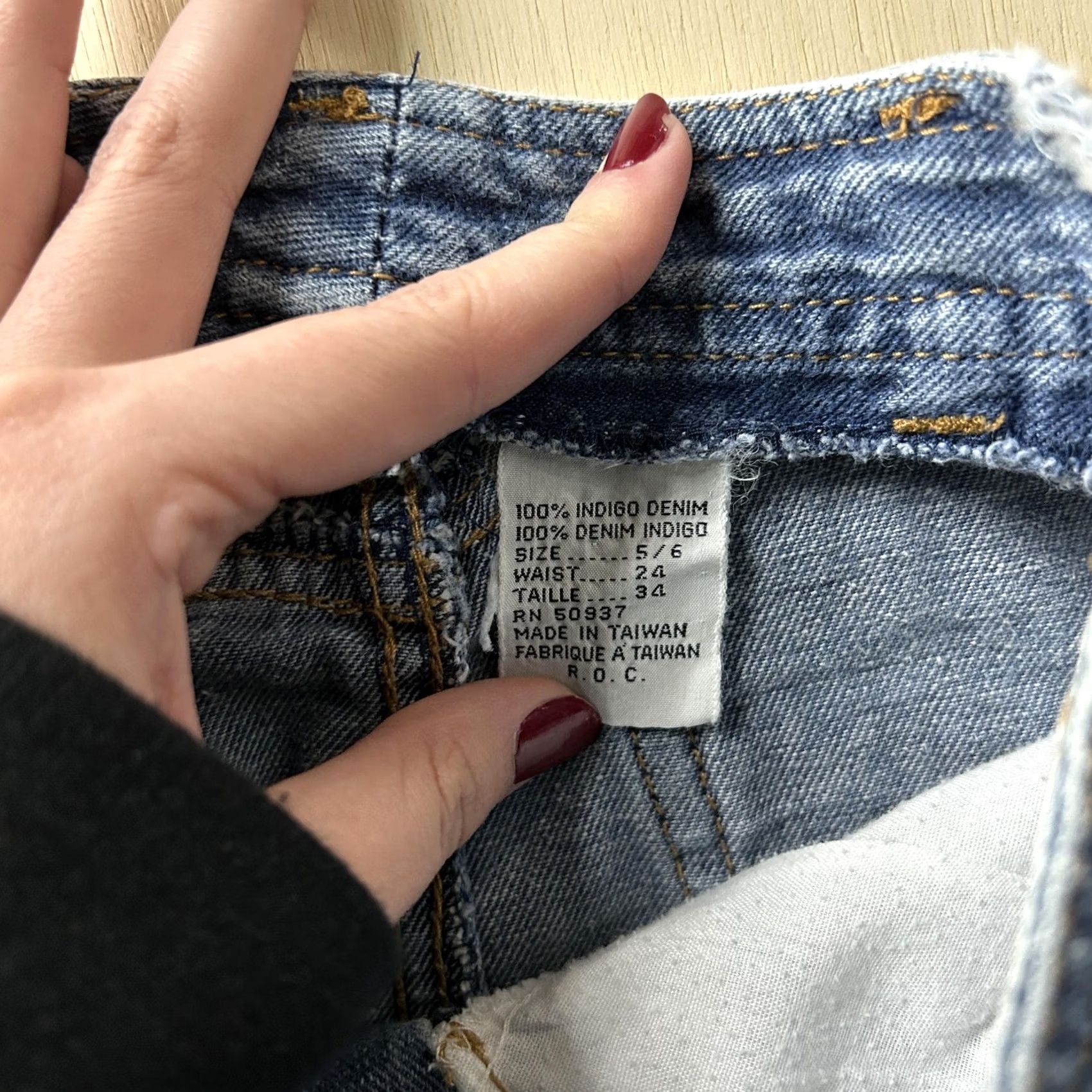 Denime Vintage Blue Denim Skirt Womens 5/6 Knee Length Pencil Front Slit Pockets"} Size 27" / US 4 / IT 40 - 2 Thumbnail