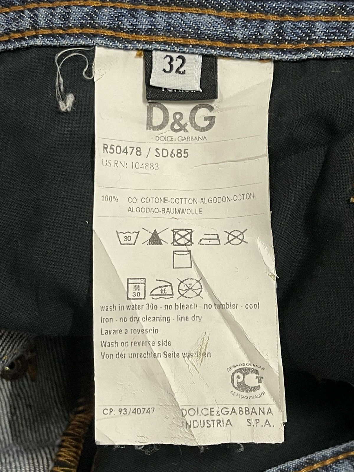 Dolce & Gabbana Vintage Dolce Gabbana Blue Faded Wash Distress Jeans Size US 35 - 10 Thumbnail