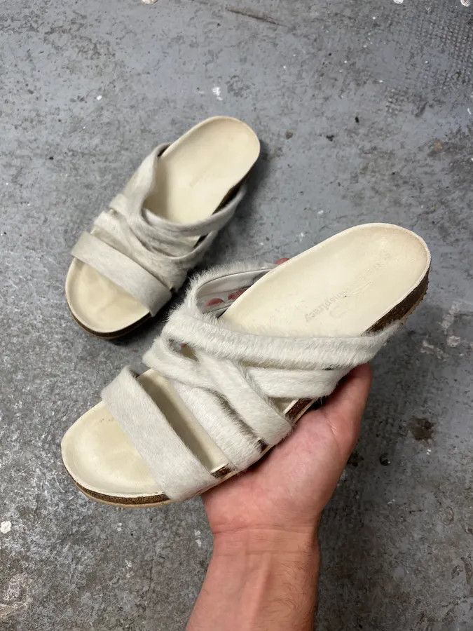 Vintage The Last Conspiracy White Pony Hair Sandals Size US 8 / IT 38 - 1 Thumbnail
