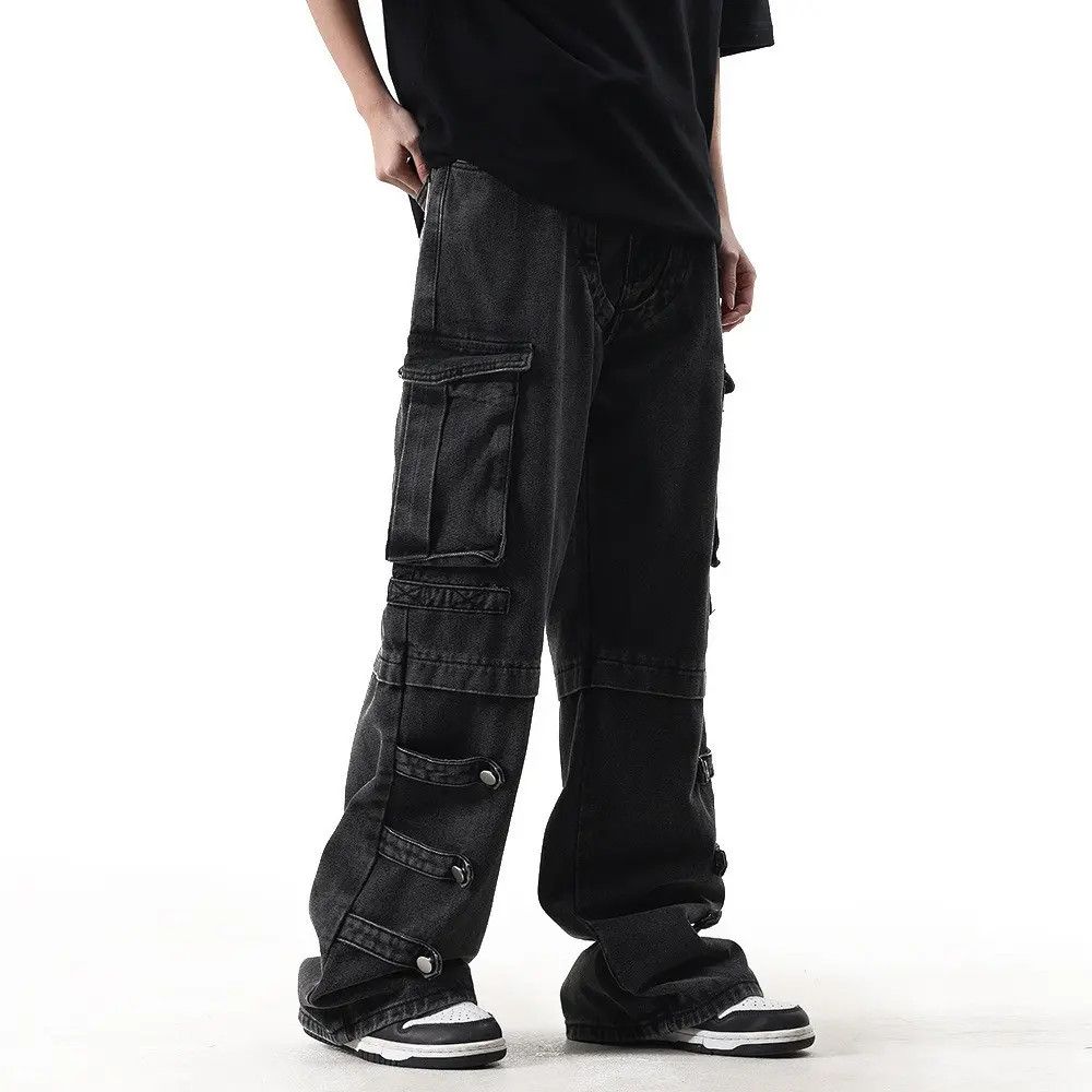Japanese Brand × Jean Black Cargo Denim Jeans Size US 32 / EU 48 - 4 Thumbnail