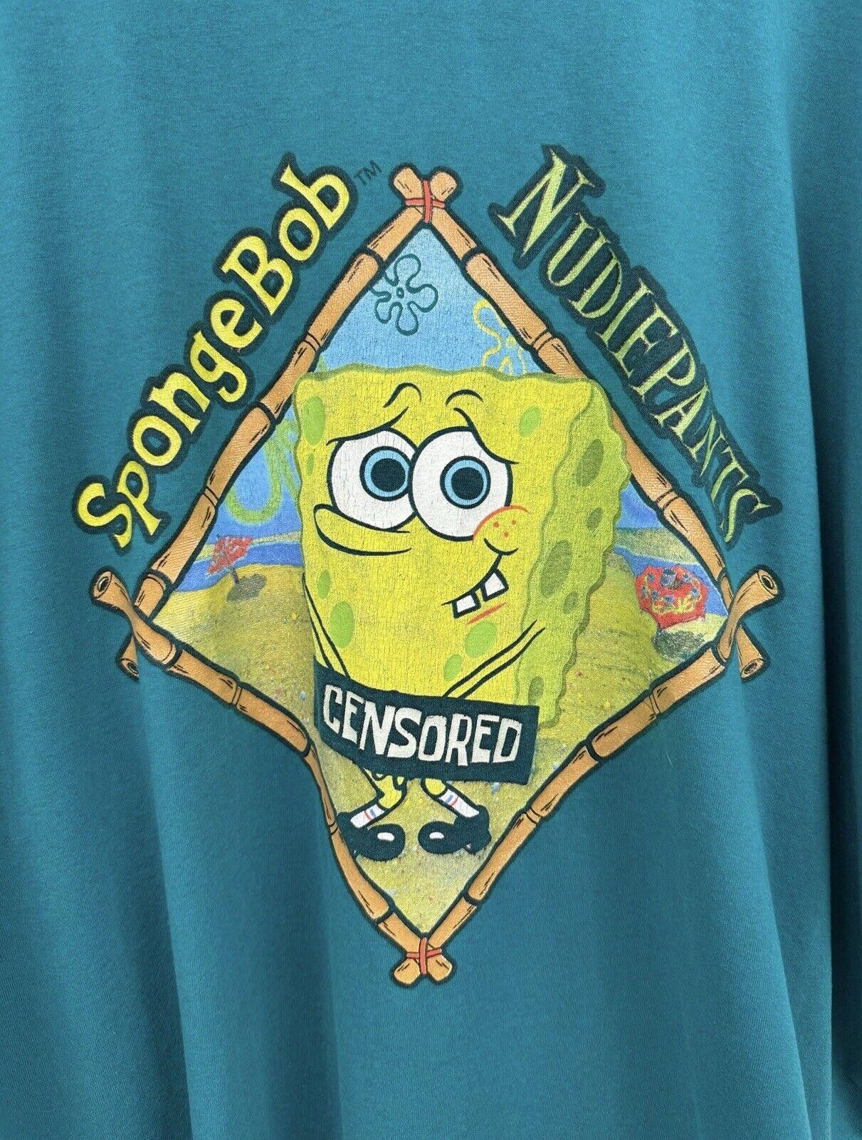 Nickelodeon Vintage 90s Spongebob Nudiepants Nickelodeon Shirt 3XL Size US XXL / EU 58 / 5 - 2 Thumbnail