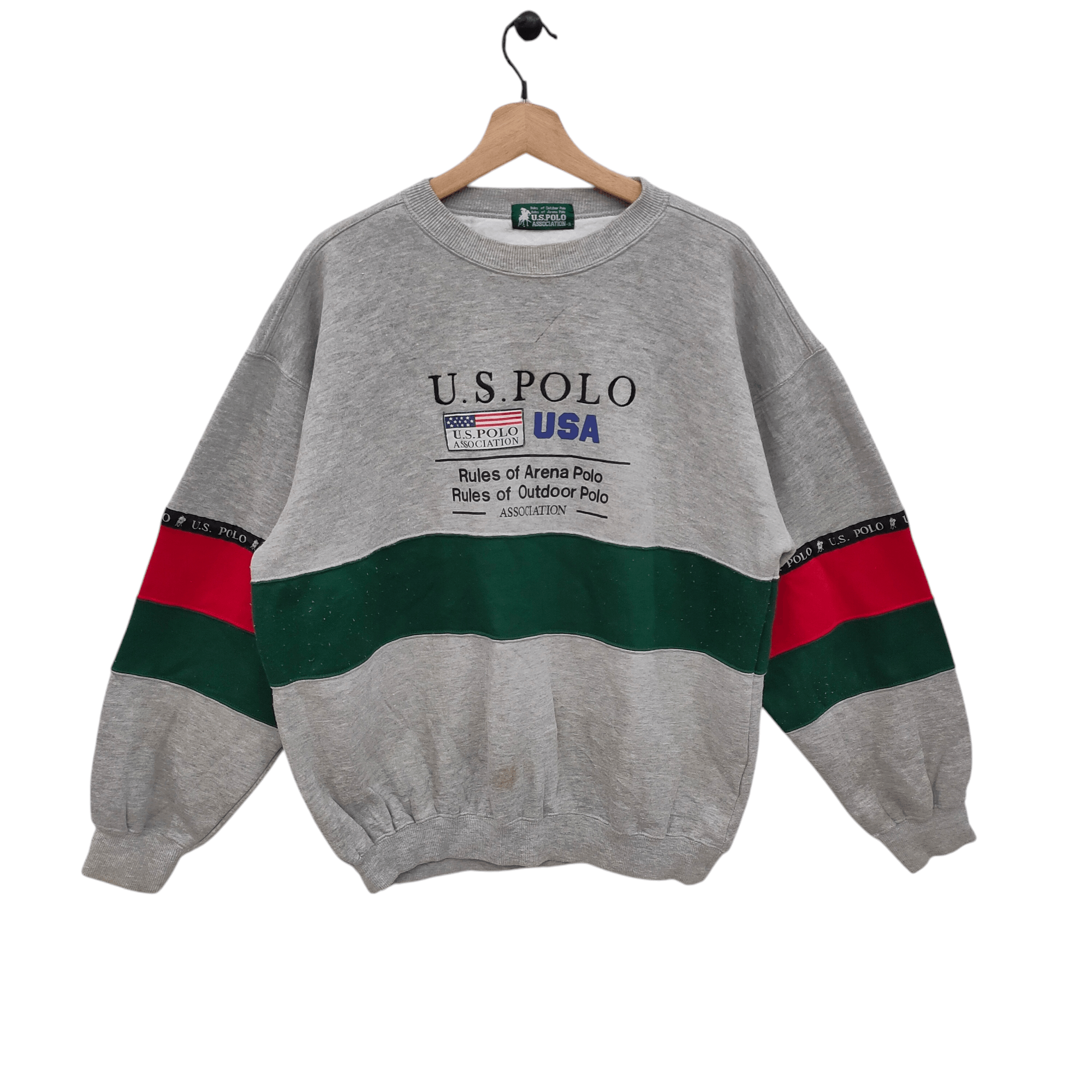 U.S. Polo Assn. Vintage 90s U.S. Polo Assn. USA Sweatshirt Stripes Size US L / EU 52-54 / 3 - 1 Thumbnail