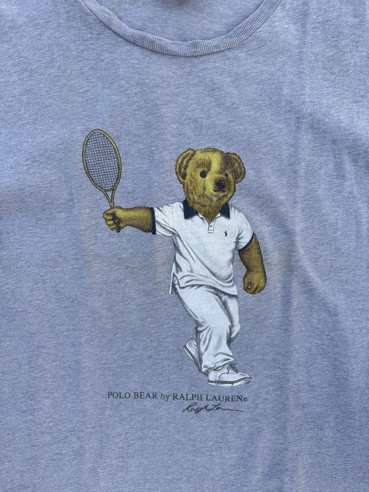 Polo Ralph Lauren × Vintage Vintage Polo Bear tennis Tee Shirt Size US L / EU 52-54 / 3 - 4 Thumbnail