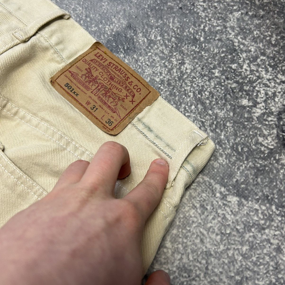 Levi's Vintage Clothing Vintage Levis 501xx Made In USA baggy Beige denim jeans Size US 34 / EU 50 - 7 Thumbnail