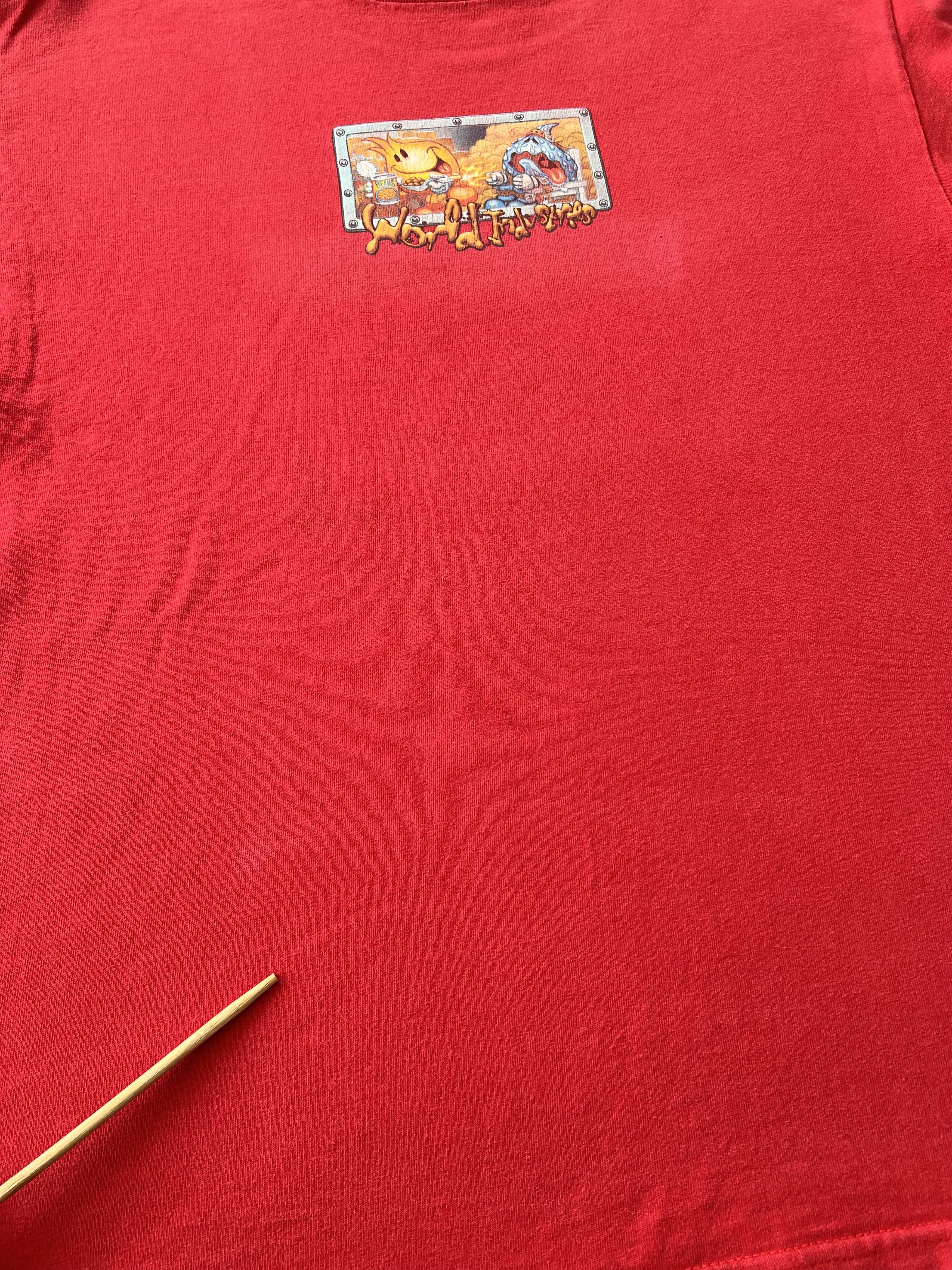 World Industries Vintage 90s World Industries Skateboards Funny Red T-shirt Size US L / EU 52-54 / 3 - 8 Thumbnail