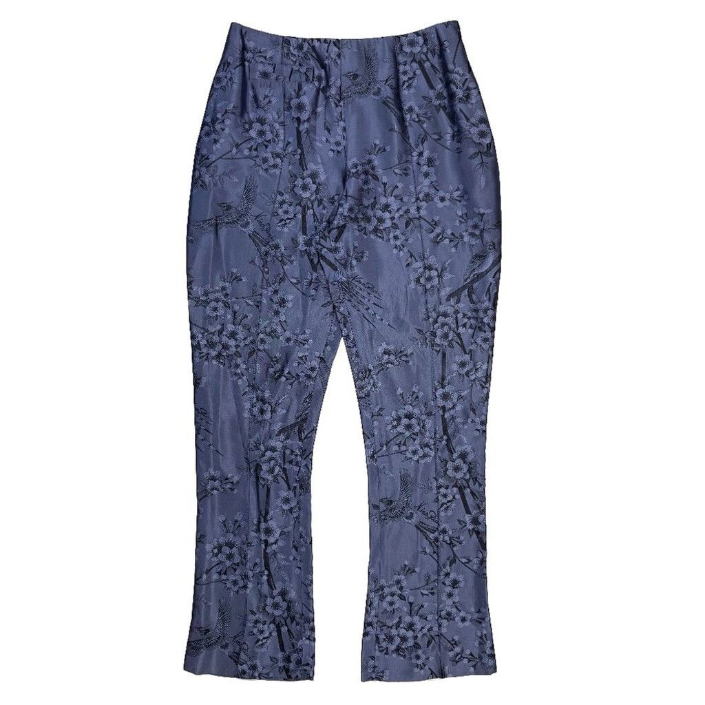 Nina Ricci NINA RICCI Haute Paris VTG Lilac Flowers Tailored Trouser 40 Size 30" / US 8 / IT 44 - 2 Thumbnail