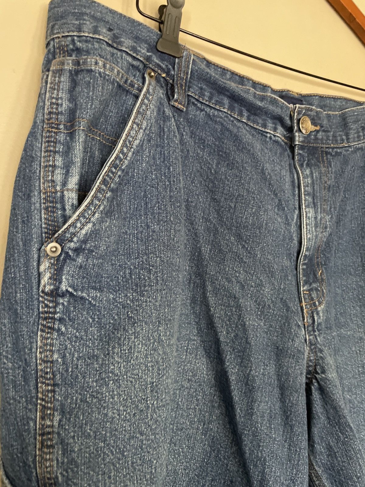 Basic Editions × Vintage basic editions blue denim jean shorts JORTS cotton carpenter Size US 40 / EU 56 - 2 Thumbnail