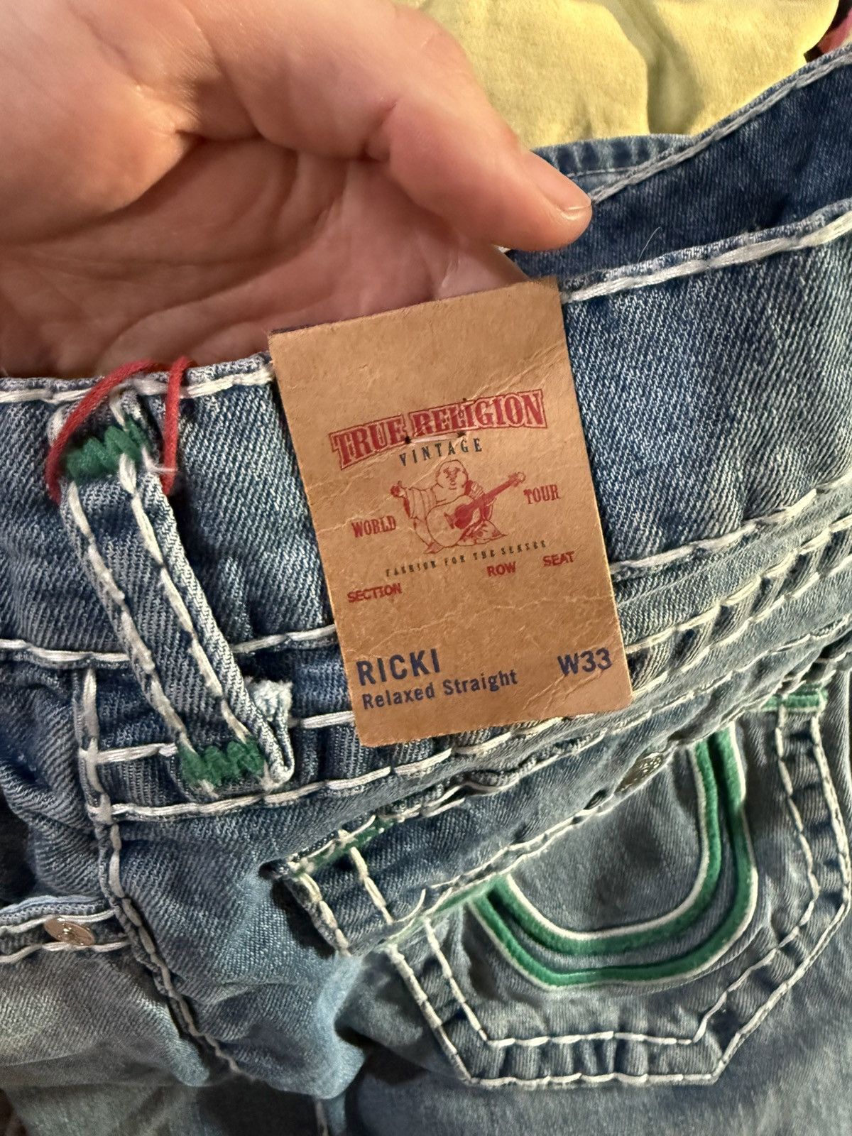 True Religion Tru Religion Ricki relaxed straight blue/green Size US 33 - 6 Thumbnail