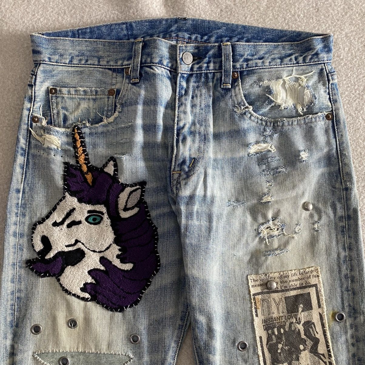 If Six Was Nine × Japanese Brand Rnainc Slang Distressed Sashiko Denim w32 Size US 32 / EU 48 - 2 Thumbnail