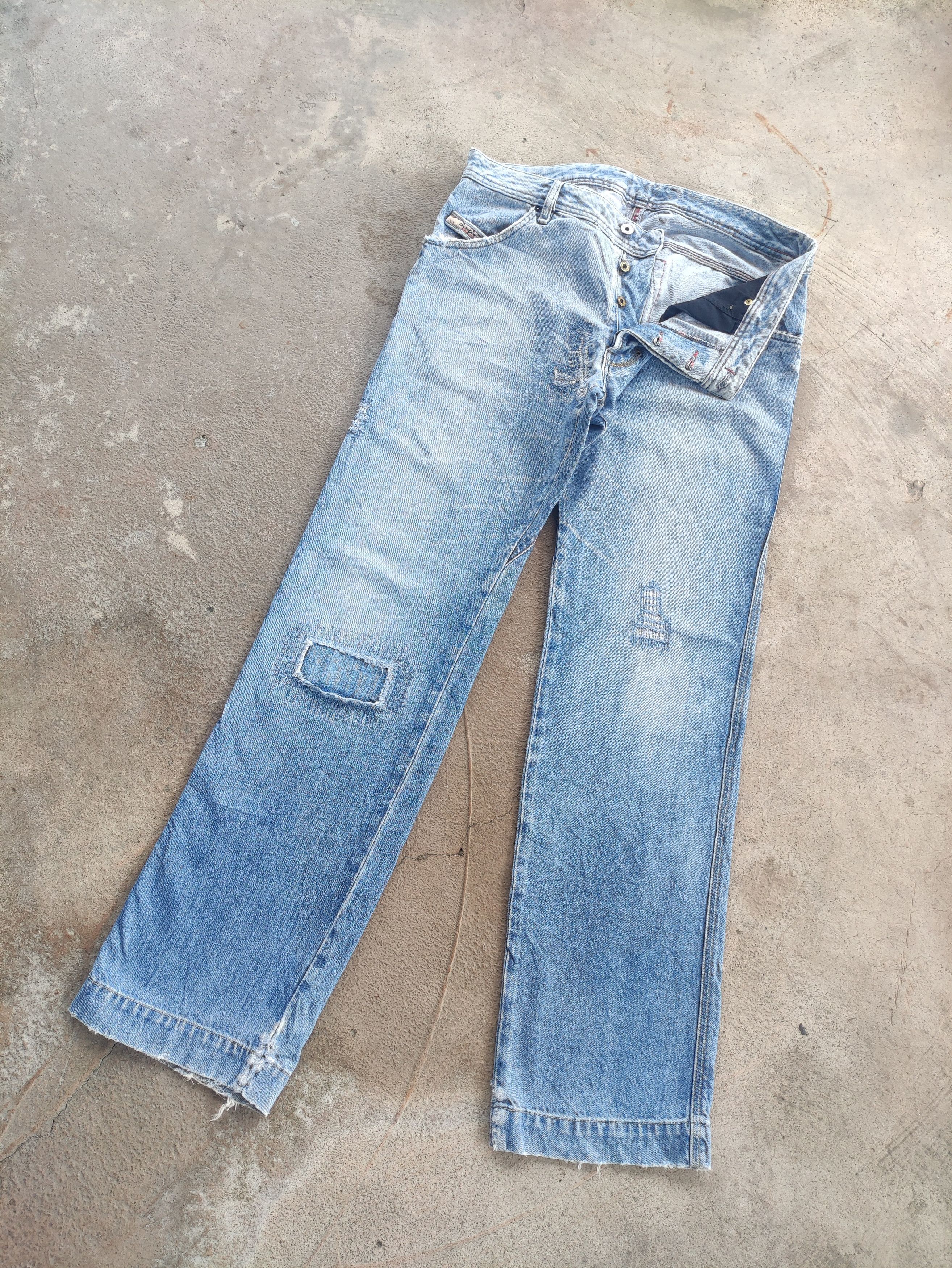 Diesel Vintage Diesel Button Jean Baggy Distressed Faded Denim Size US 36 / EU 52 - 2 Thumbnail