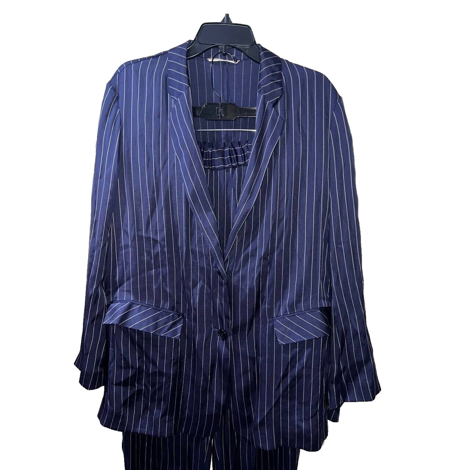 Hugo Boss Vintage HUGO BOSS women Blue Pinstripe Blazer XL 48 A000086 Size XL / US 12-14 / IT 48-50 - 3 Thumbnail
