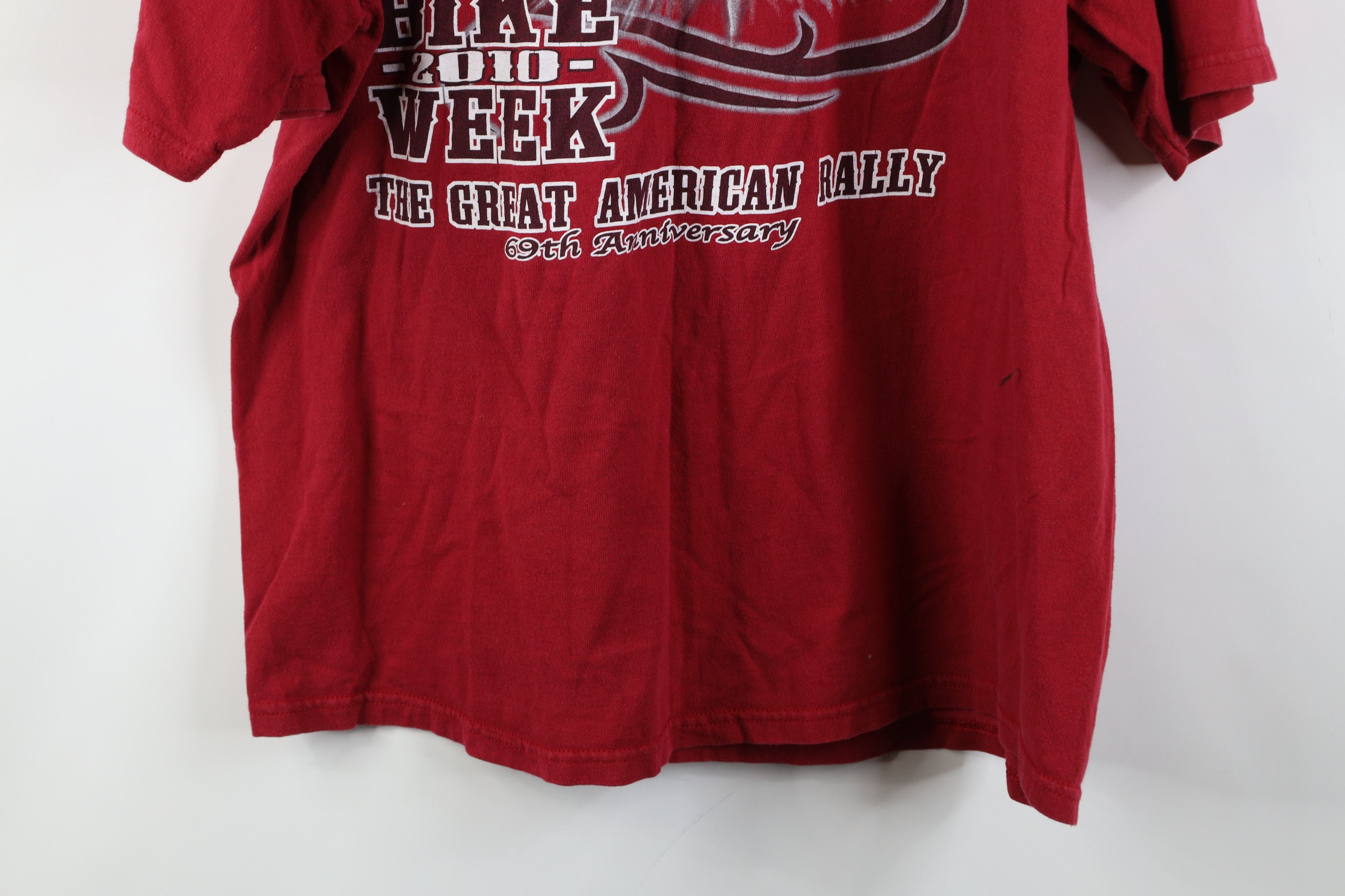 Vintage Vintage Y2K 2010 Daytona Bike Week Tribal Eagle T-Shirt Red Size US XL / EU 56 / 4 - 13 Thumbnail